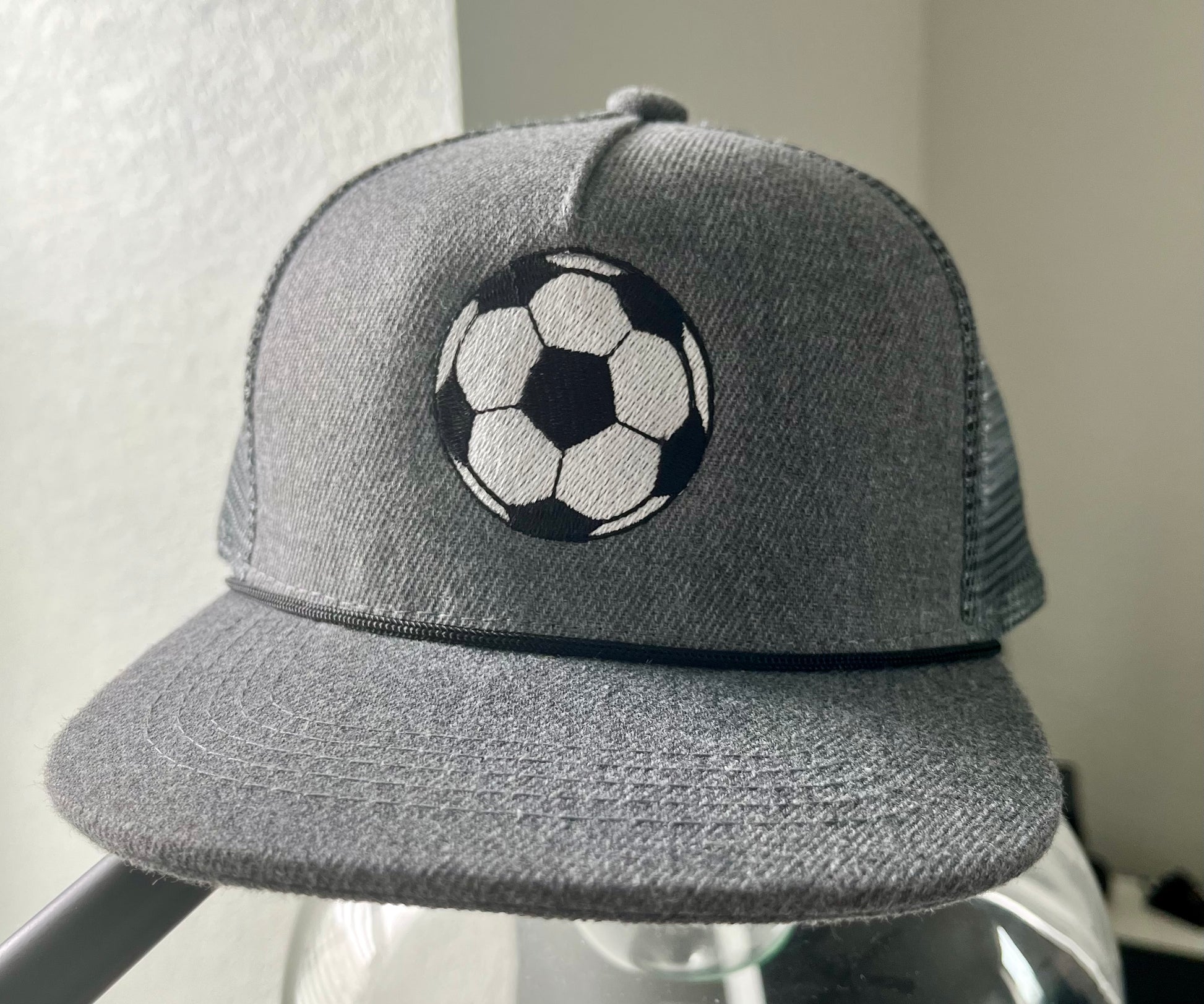 Baby/Toddler embroidered Soccer Rope Trucker hat - Fits ages 0-4