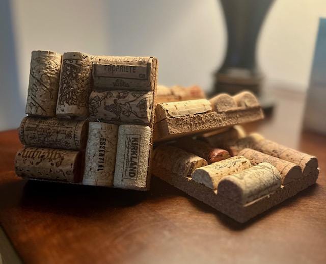 Wine Cork Coasters Recycled Handmade- set of 4