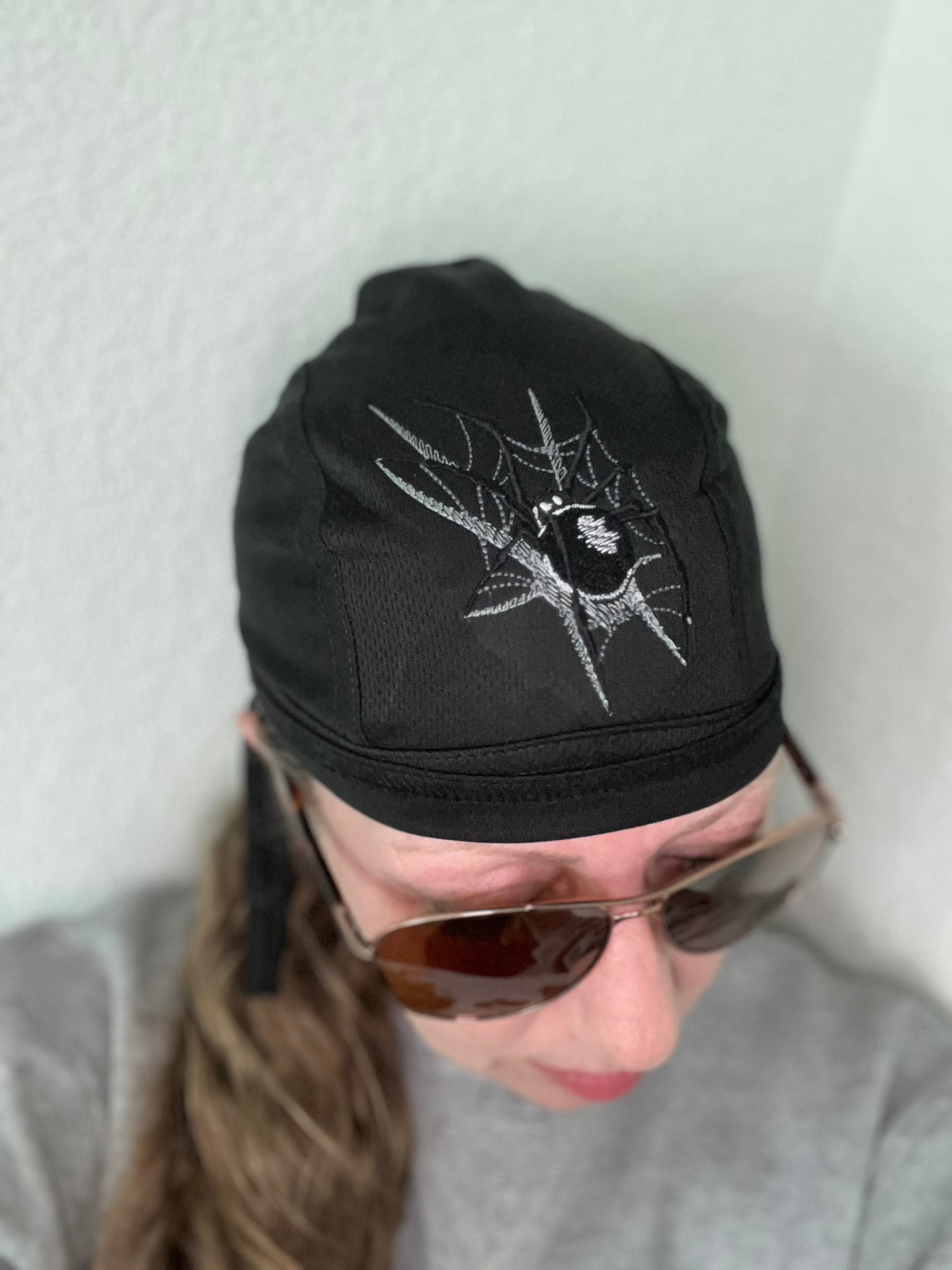3D Embroidered Spider Motorcycle Head Wrap Bandana for Men Women