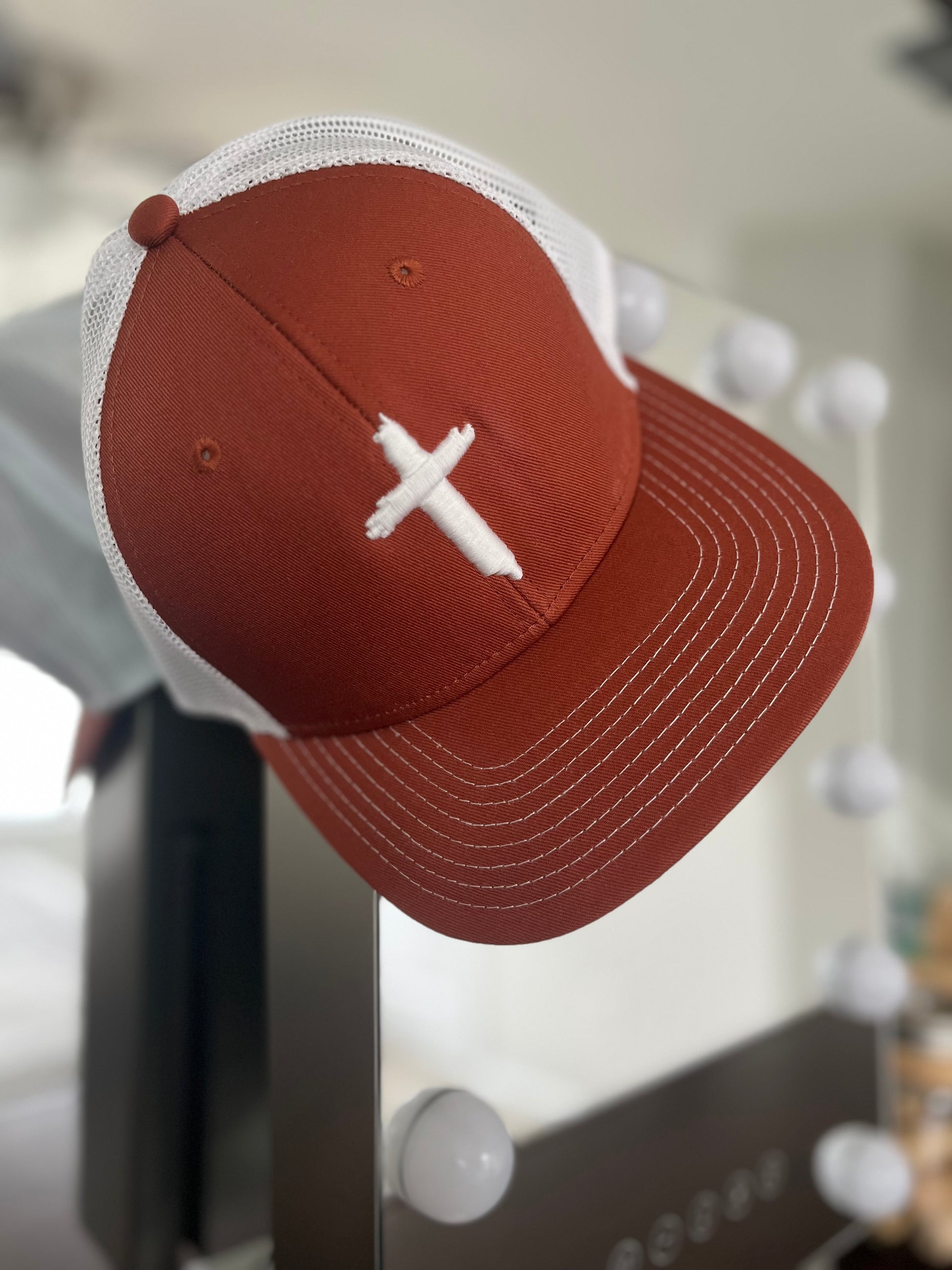 CROSS 3D Puff Hat    Texas Orange/White   The Game Brand 6 panel structured hat