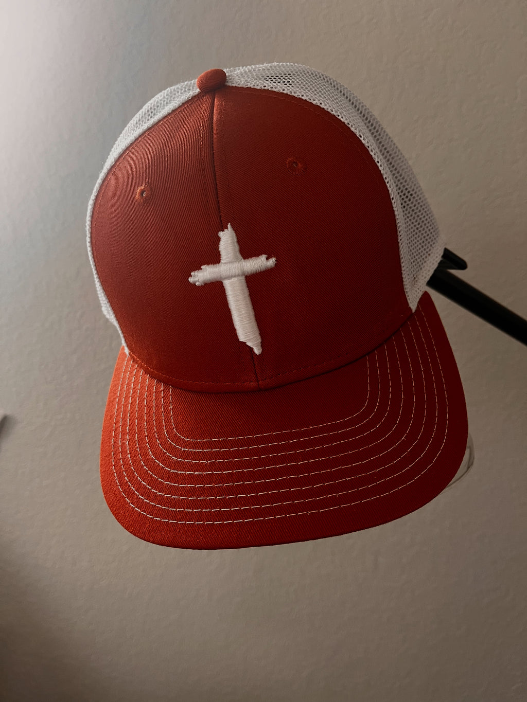 CROSS 3D Puff Hat    Texas Orange/White   The Game Brand 6 panel structured hat