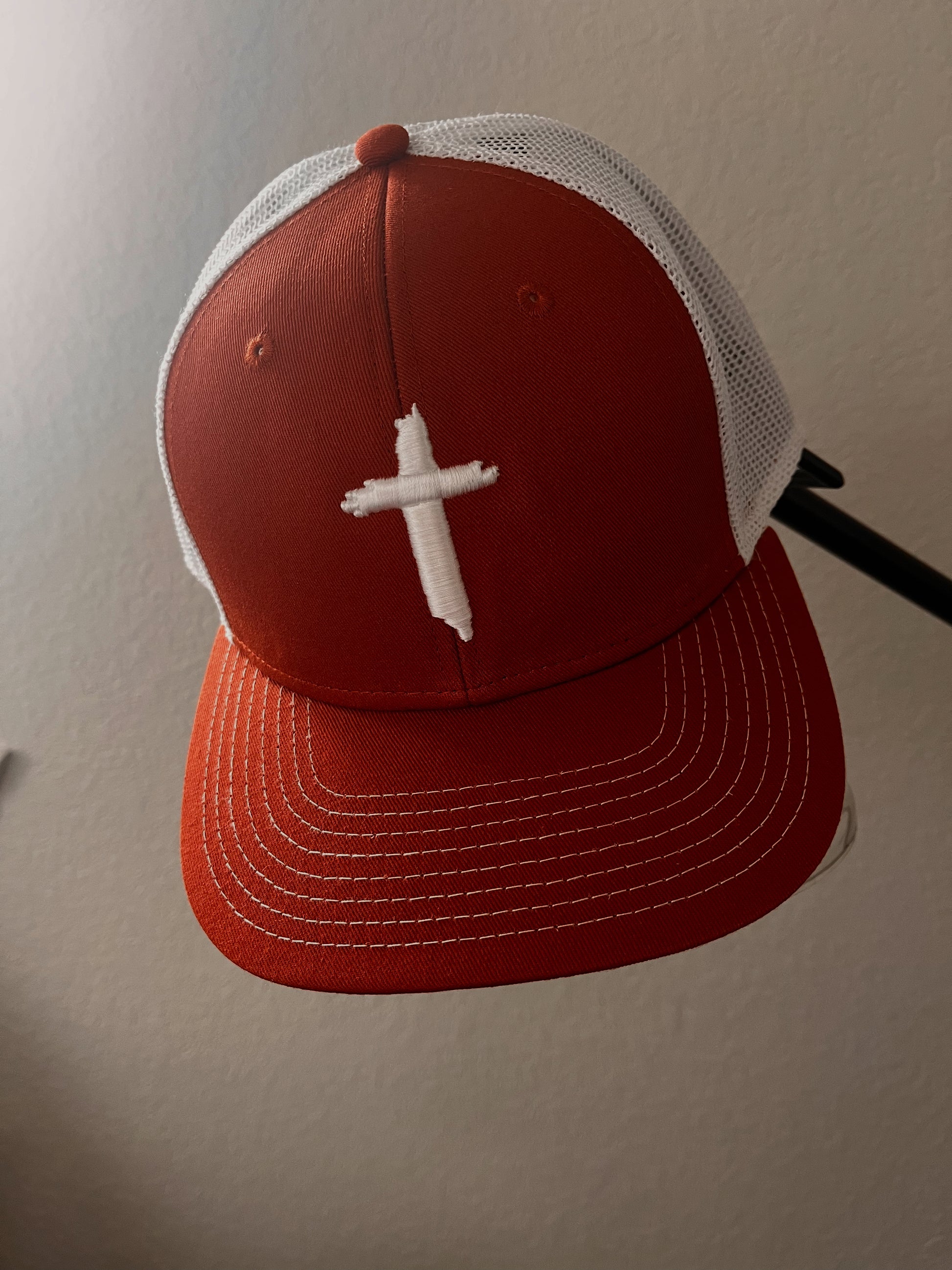 CROSS 3D Puff Hat    Texas Orange/White   The Game Brand 6 panel structured hat