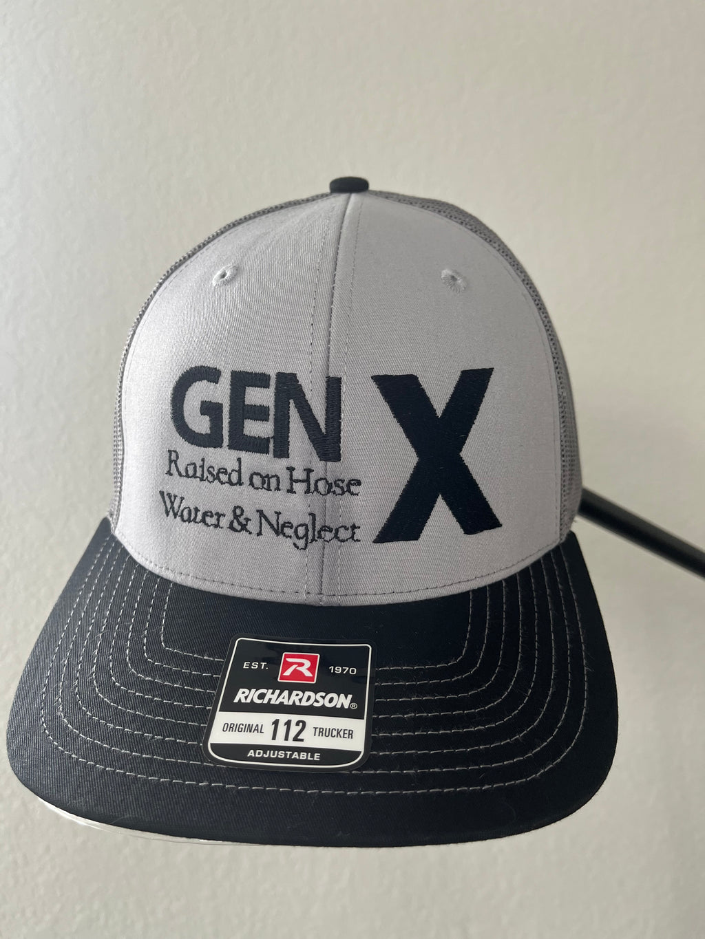 GEN X- Raised on hose water and neglect embroidered hat- Richardson 112 Trucker 6 panel hat-Fathers day gift     Gen X'ers  Birthday gifts