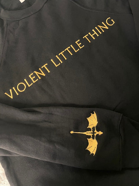 Forth Wing Embroidered Violent Little Things Sweatshirt comfy crewneck
