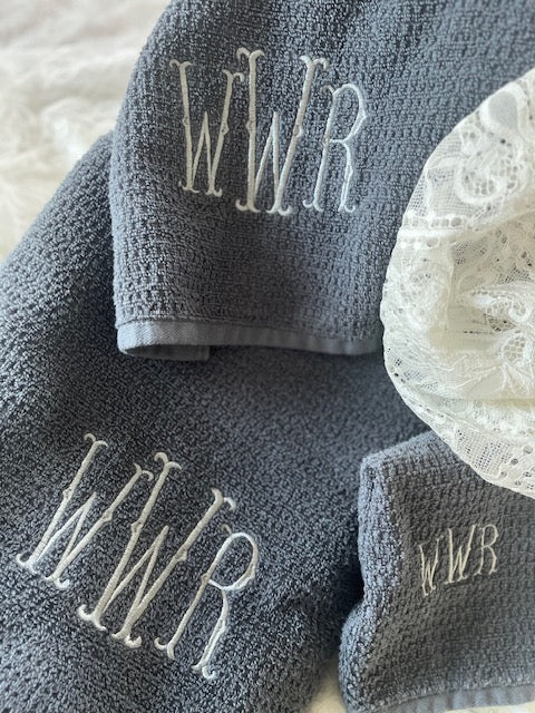 Embroidered Monogrammed towel sets- Perfect for a personalized gift, a wedding gift or any occasion