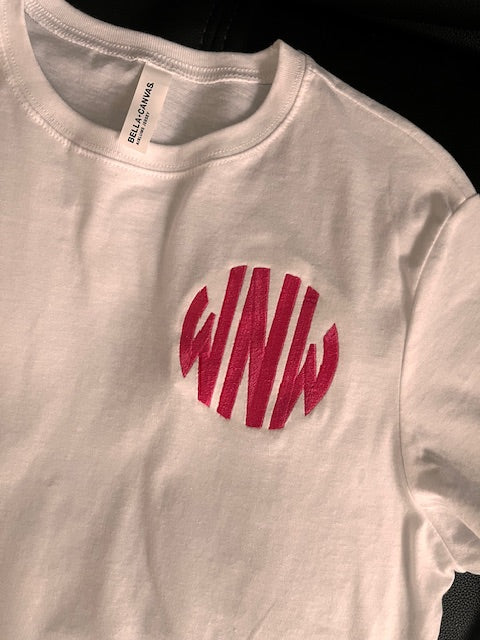 Personalized Embroidered monogrammed T shirts for woman or girls Bella + Canvas Tshirt