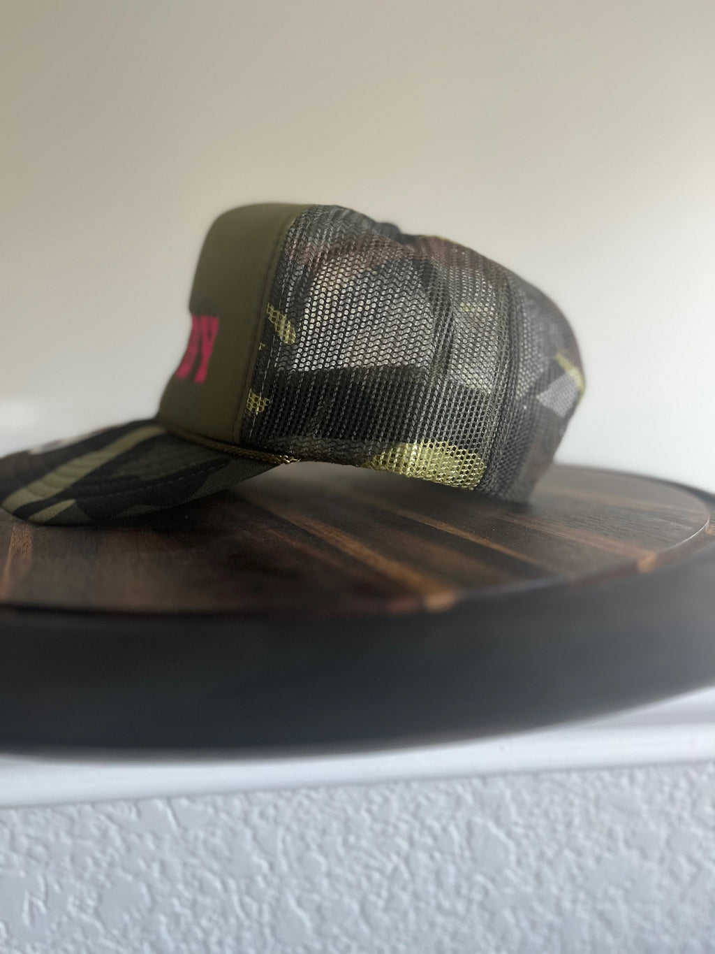 HOWDY Embroidered Otto Foam front Trucker Hat in camo