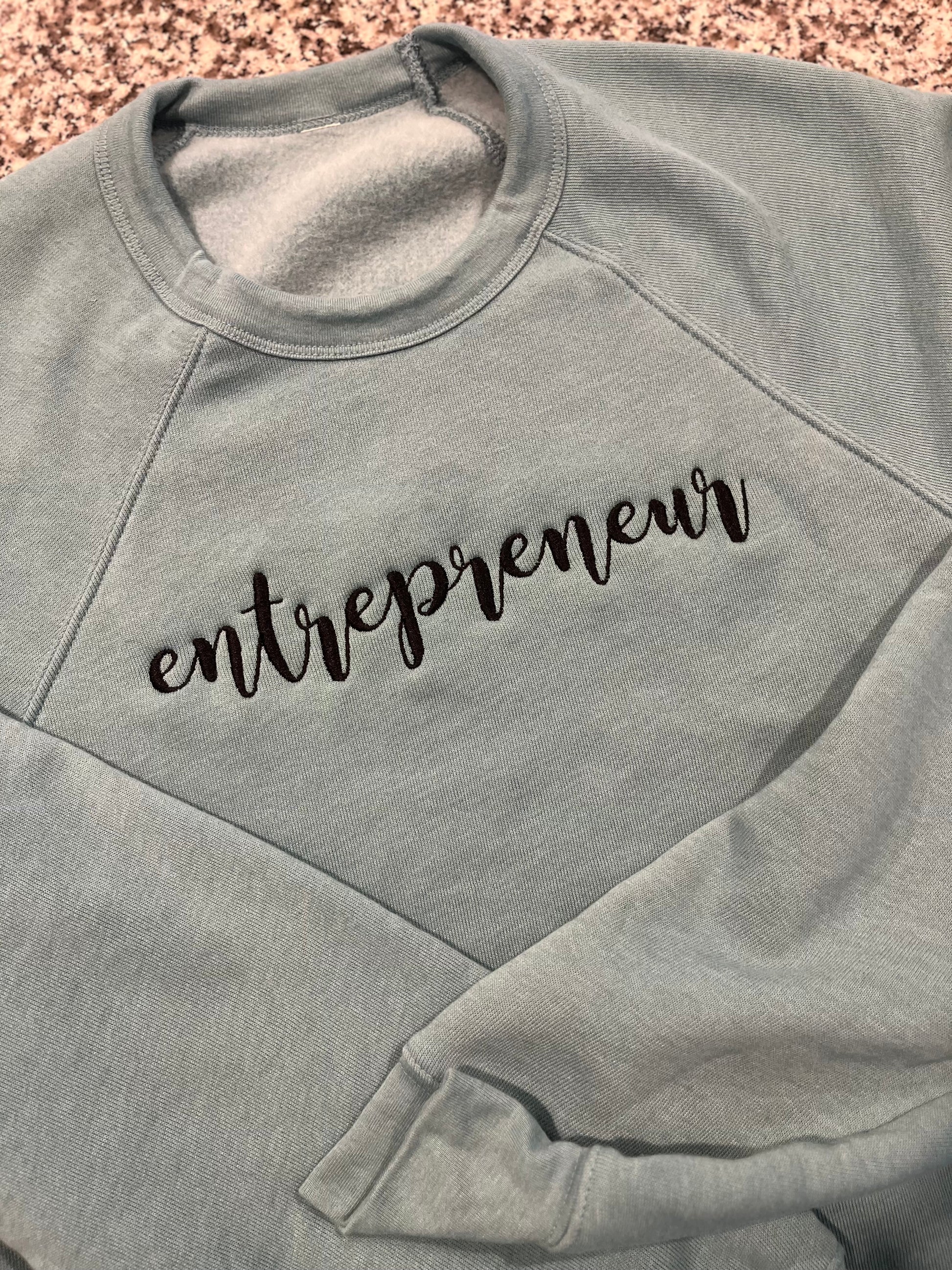 "Entrepreneur" embroidered crewneck sweatshirt   Bella + Canvas crewneck