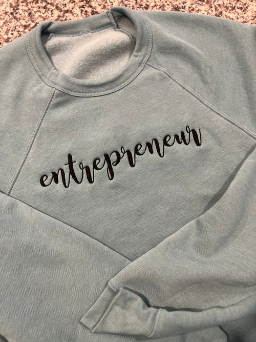 "Entrepreneur" embroidered crewneck sweatshirt   Bella + Canvas crewneck