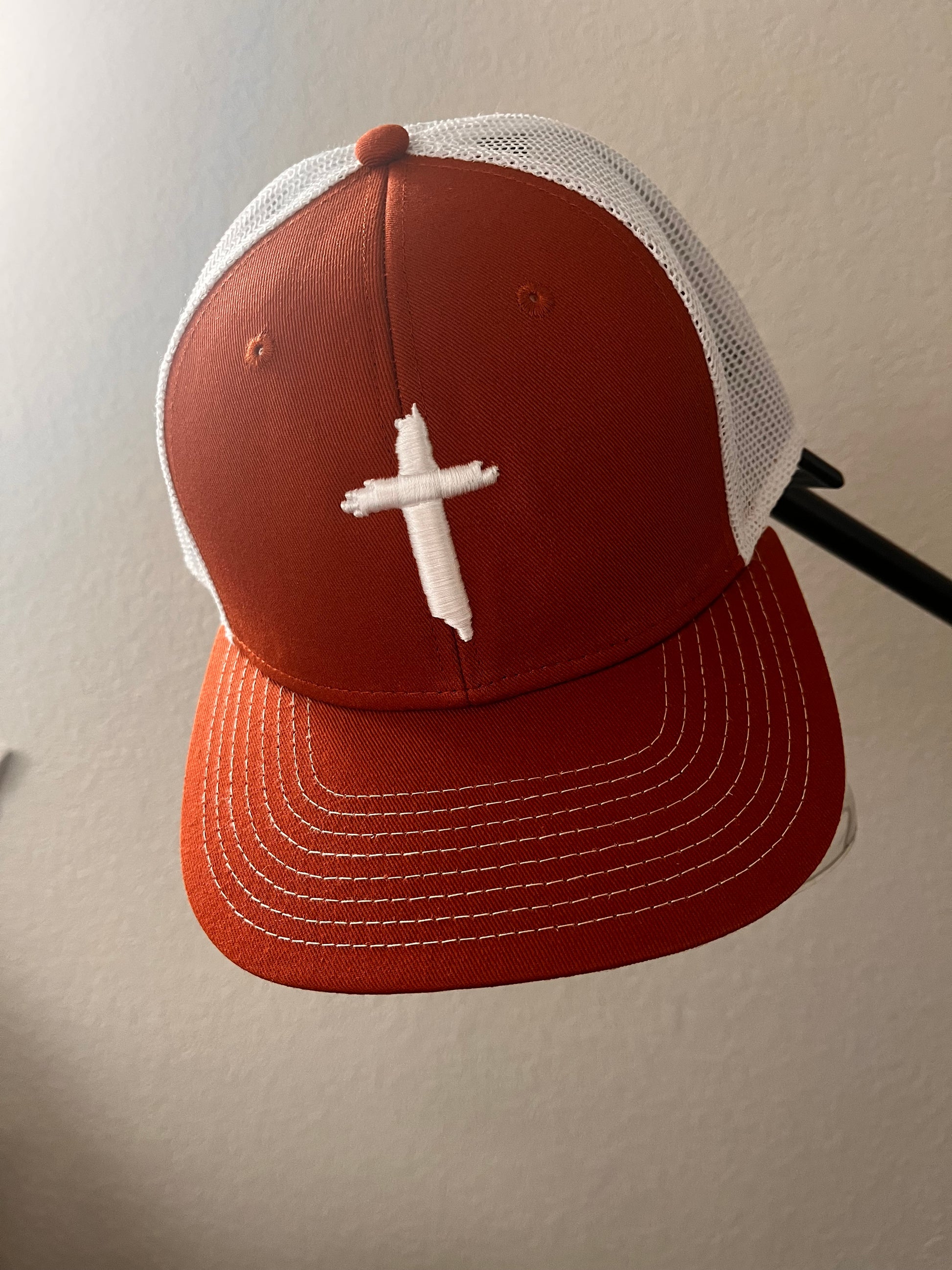 CROSS 3D Puff Hat    Texas Orange/White   The Game Brand 6 panel structured hat