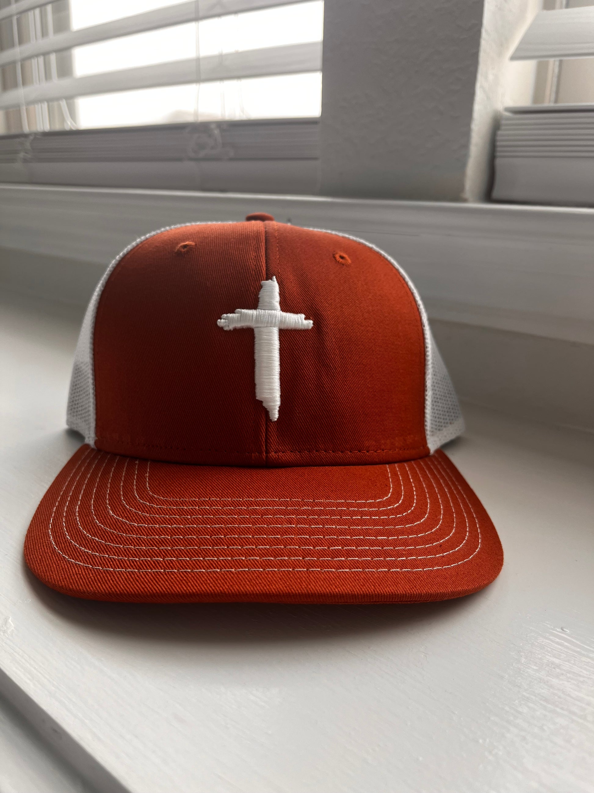 CROSS 3D Puff Hat    Texas Orange/White   The Game Brand 6 panel structured hat
