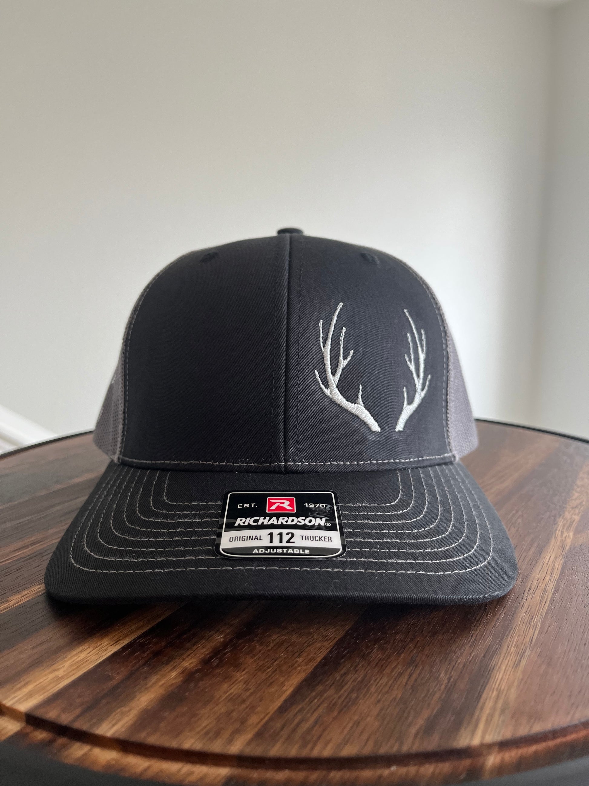 Deer Antler half hat- Richardson 112 Trucker- Perfect gift for Dad or Fathers Day or teen gift!