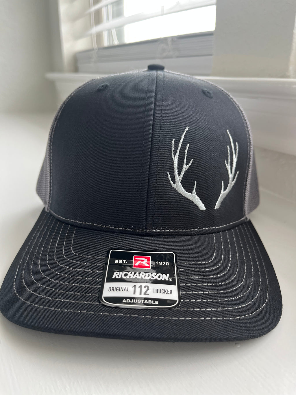 Deer Antler half hat- Richardson 112 Trucker- Perfect gift for Dad or Fathers Day or teen gift!