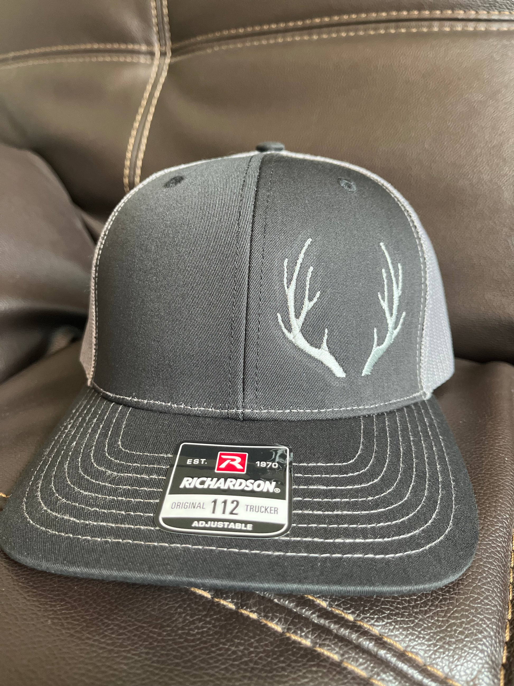Deer Antler half hat- Richardson 112 Trucker- Perfect gift for Dad or Fathers Day or teen gift!