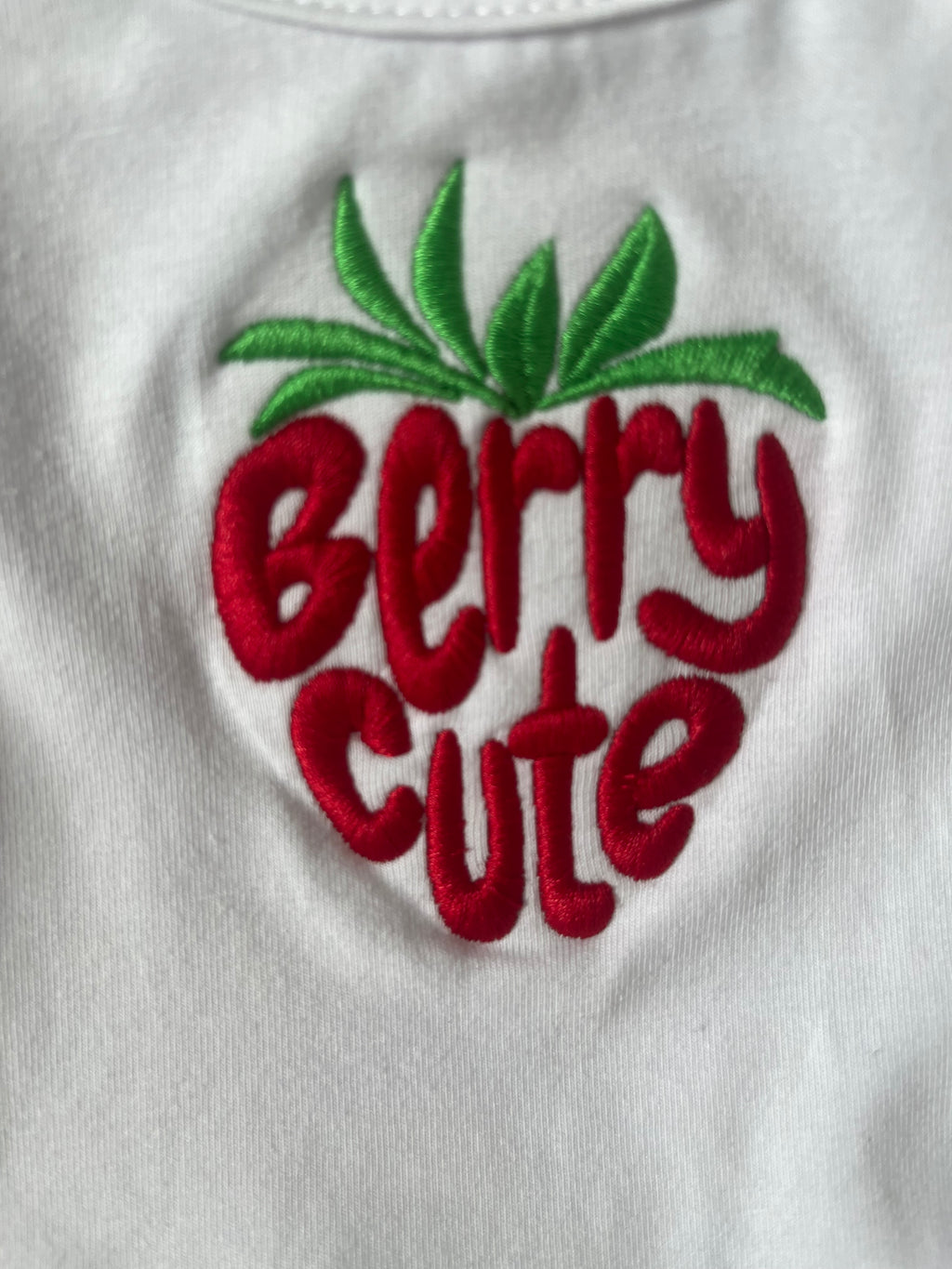 Baby Girls Berry Cute fruit embroidered Ruffle Sleeves Bodysuit Infant Solid Color Top Jumpsuit onesie gift