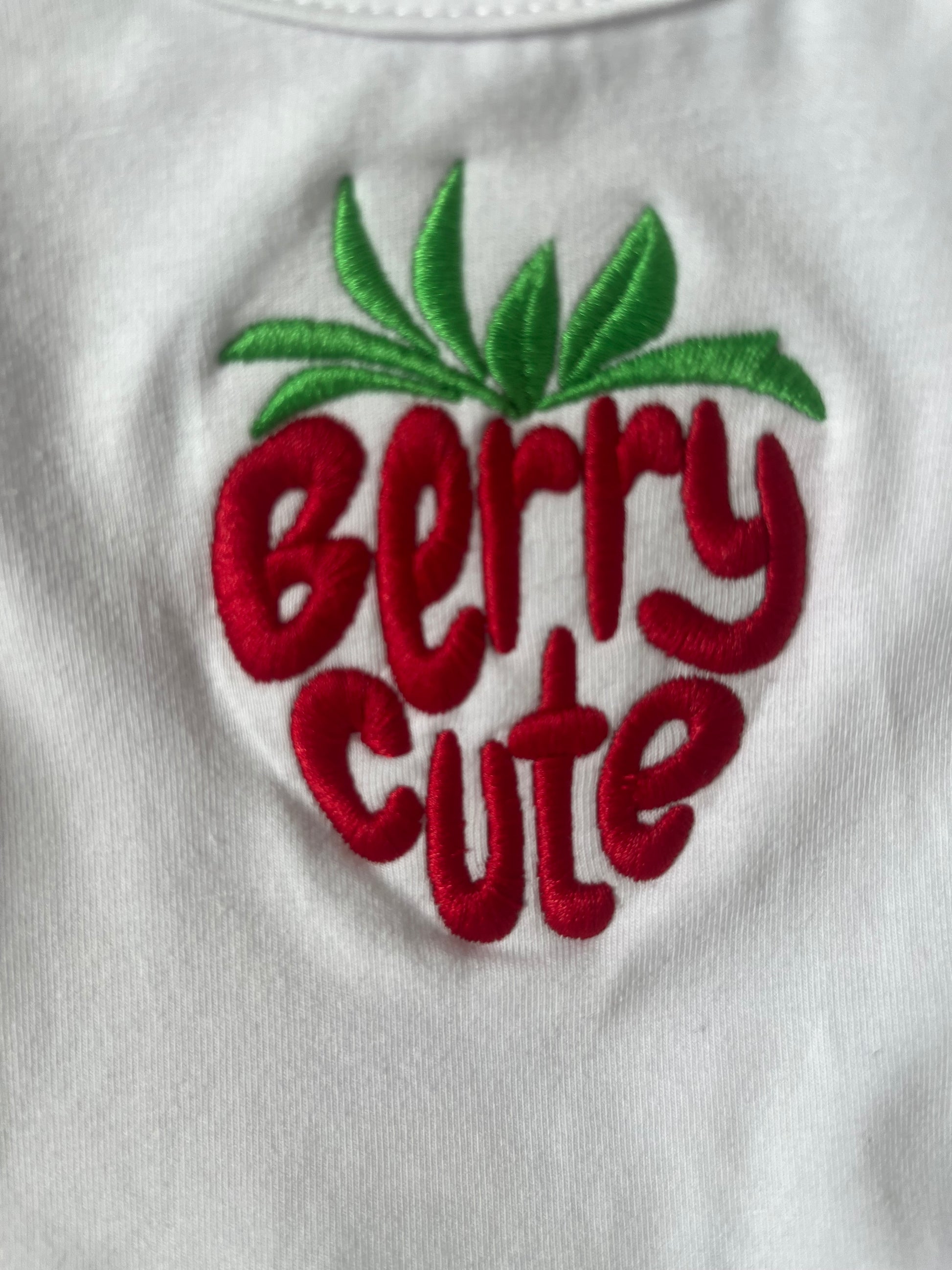 Baby Girls Berry Cute fruit embroidered Ruffle Sleeves Bodysuit Infant Solid Color Top Jumpsuit onesie gift
