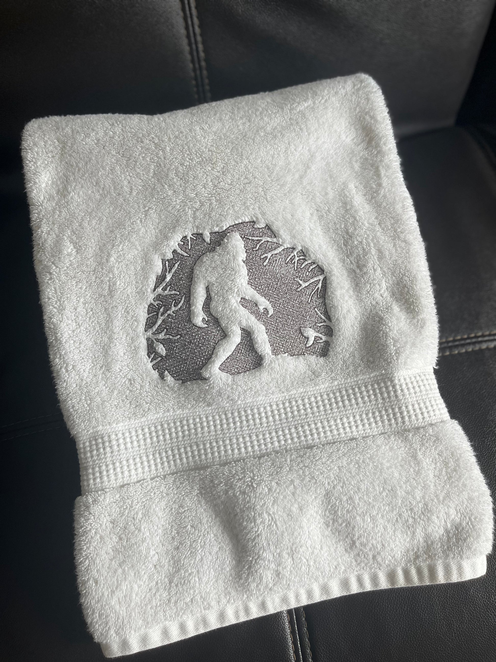 Big Foot/Sasquatch embroidered Bath Towel  Cabin bath towels  Lake home bath towel Utopia brand 100% ring spung cotton 27x54" size