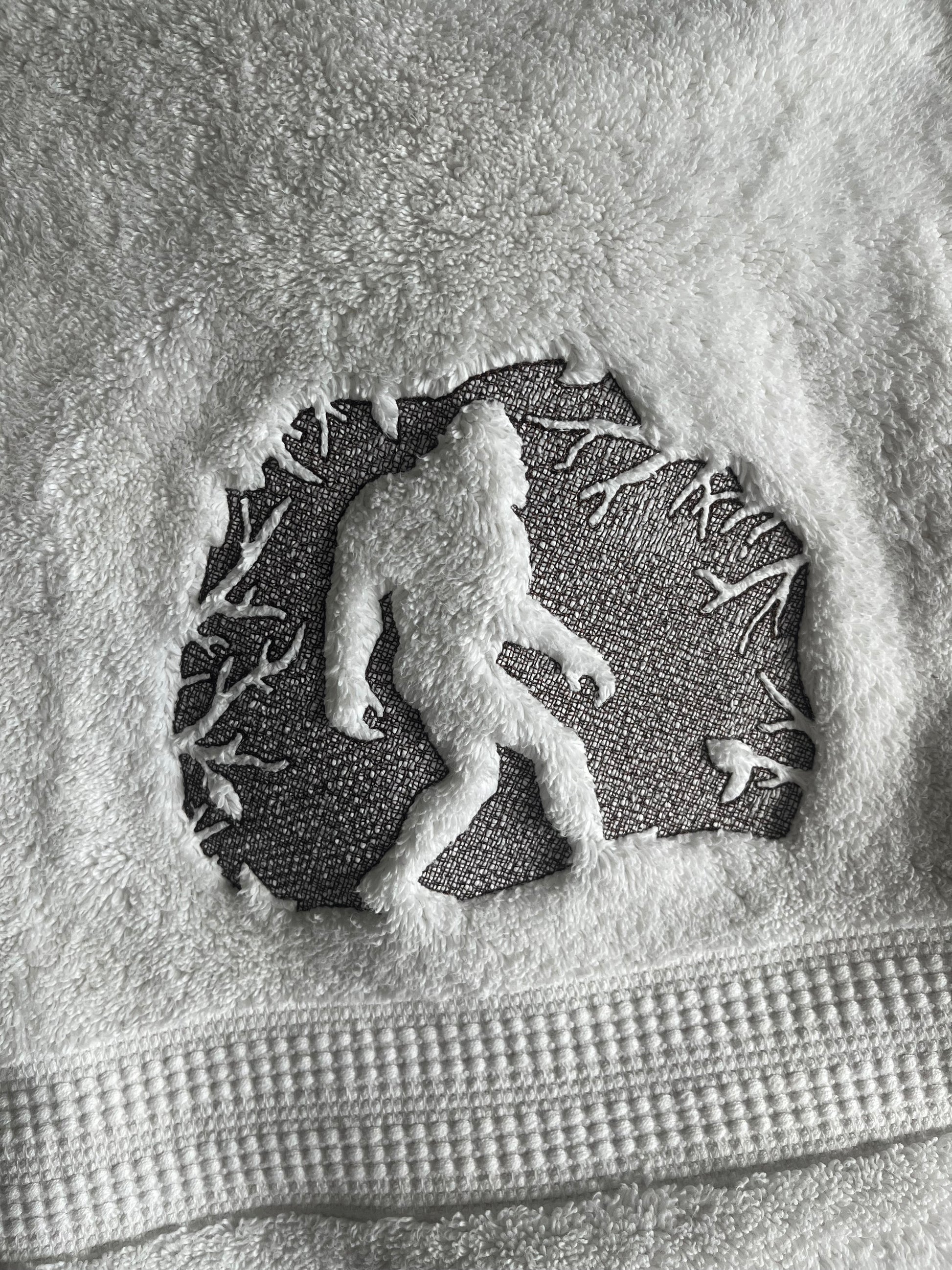 Big Foot/Sasquatch embroidered Bath Towel  Cabin bath towels  Lake home bath towel Utopia brand 100% ring spung cotton 27x54" size