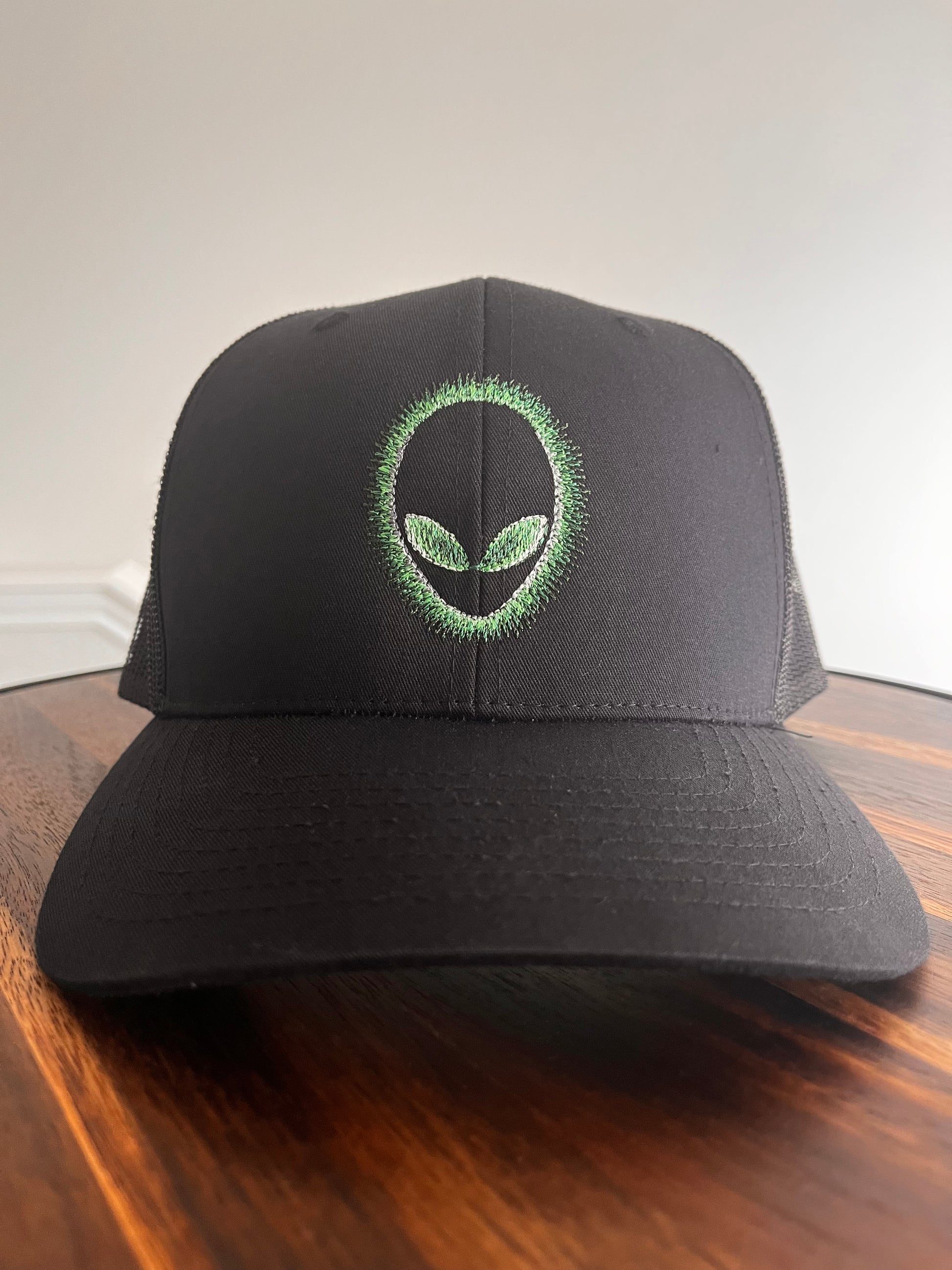 Alien embroidered Richardson 112 6 panel hat  Cool Alien Hat  Richardson 112  Glowing Alien Hat