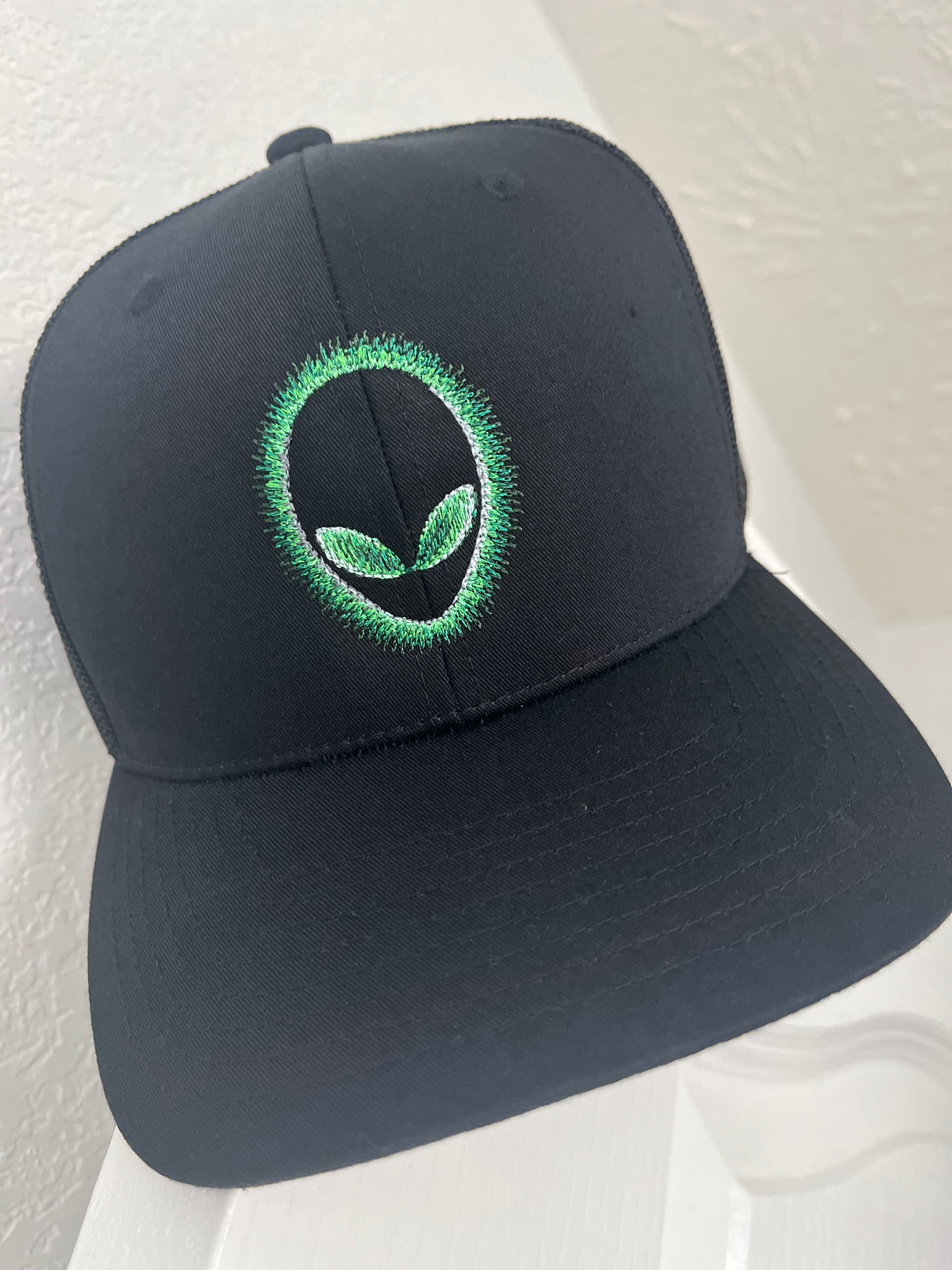 Alien embroidered Richardson 112 6 panel hat  Cool Alien Hat  Richardson 112  Glowing Alien Hat