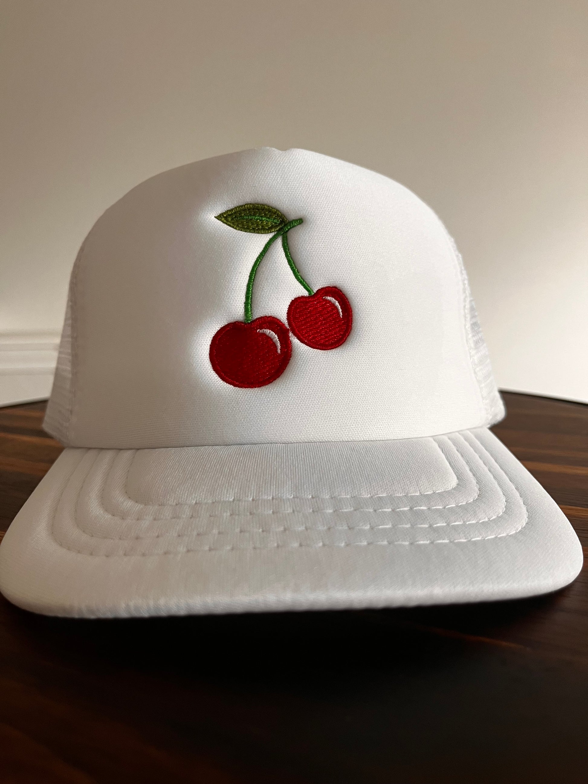 Baby/Toddler embroidered Cherries Foam Front Trucker Hat