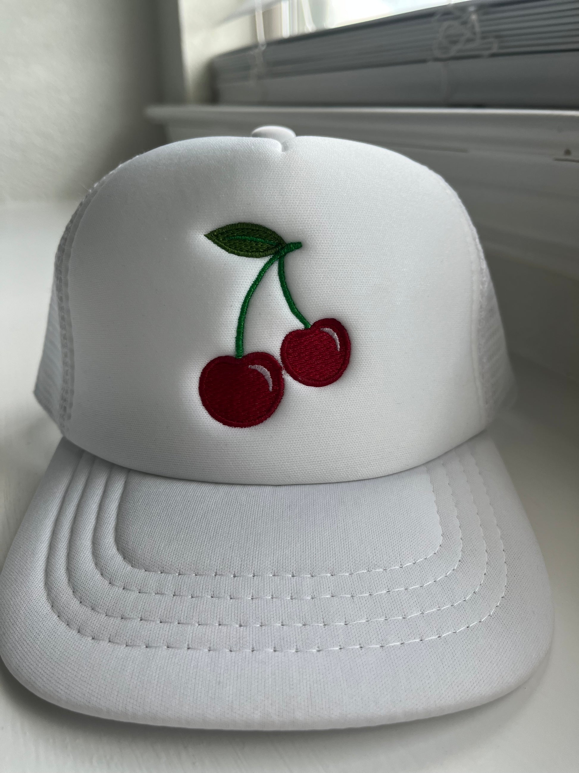 Baby/Toddler embroidered Cherries Foam Front Trucker Hat