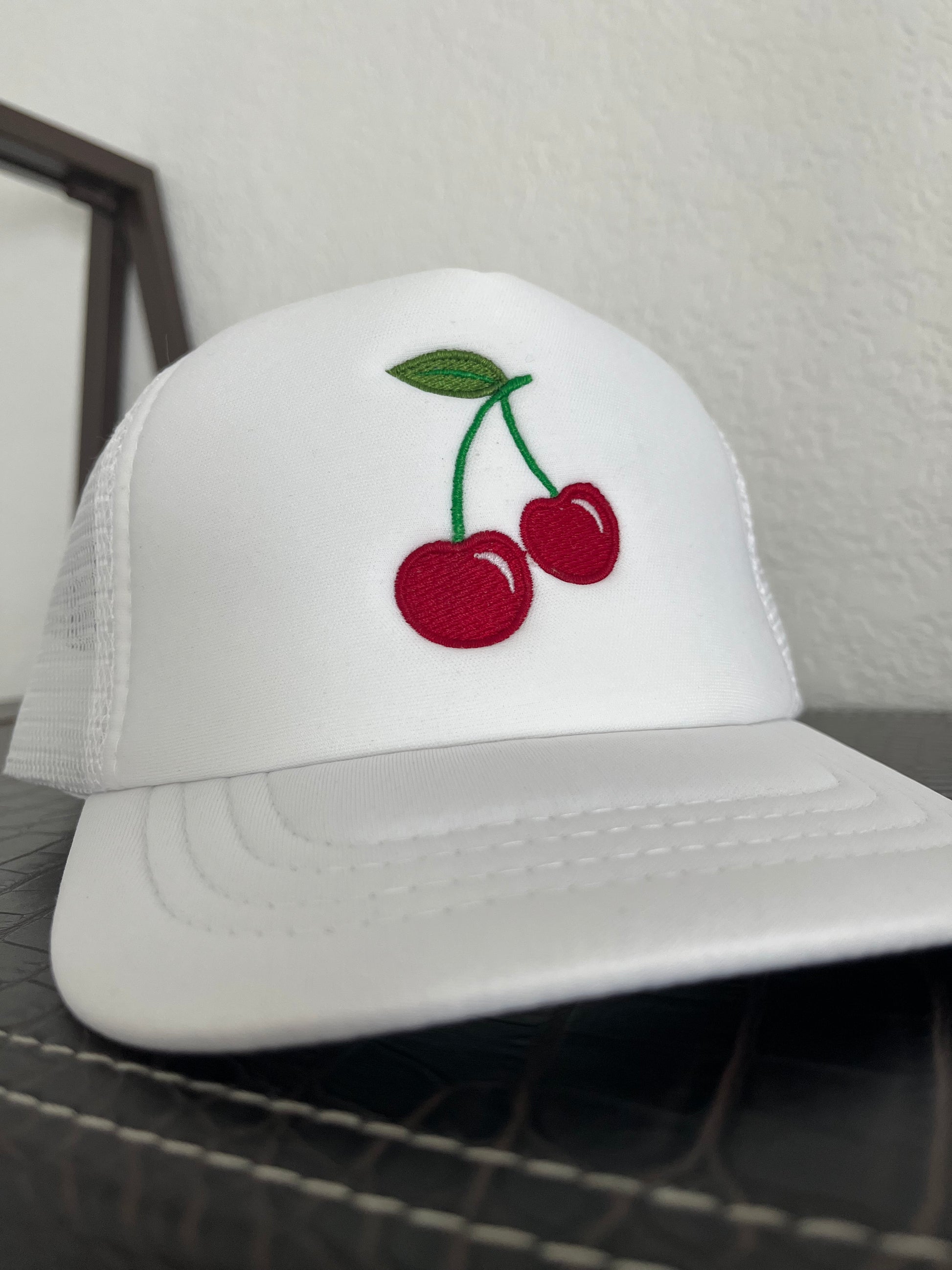 Baby/Toddler embroidered Cherries Foam Front Trucker Hat