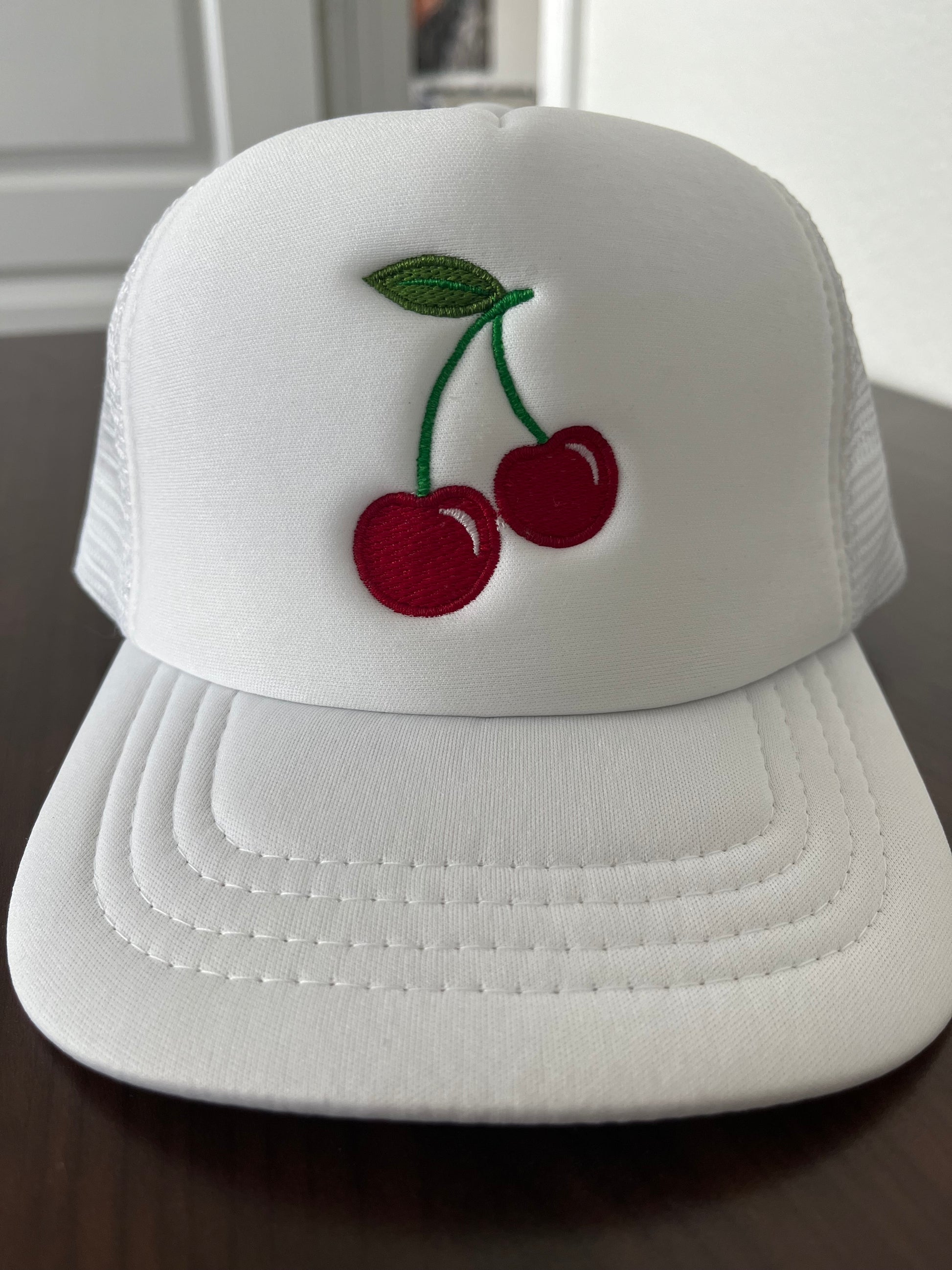 Baby/Toddler embroidered Cherries Foam Front Trucker Hat