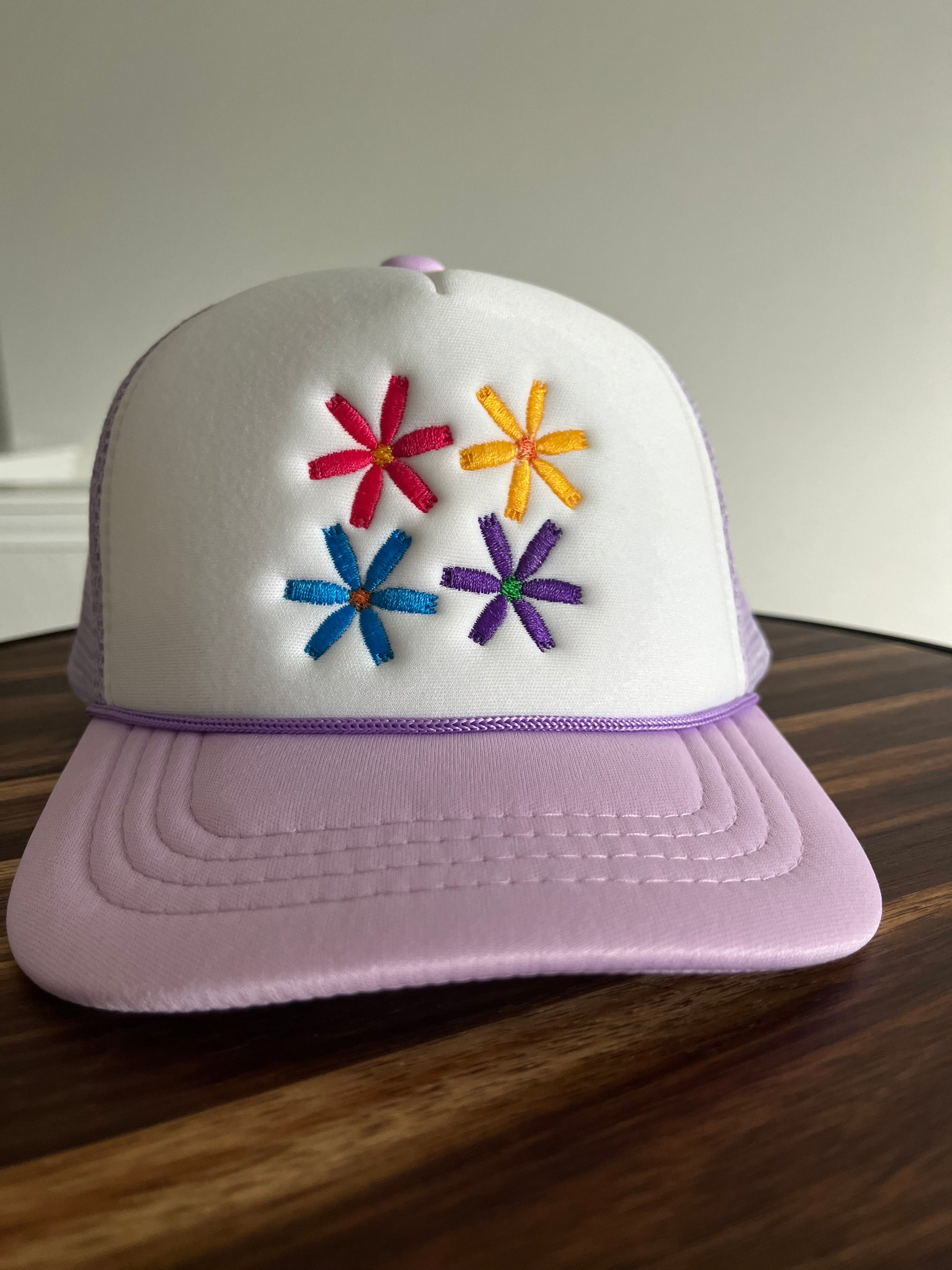 Baby/Toddler Flowers embroidered Trucker Rope Cap