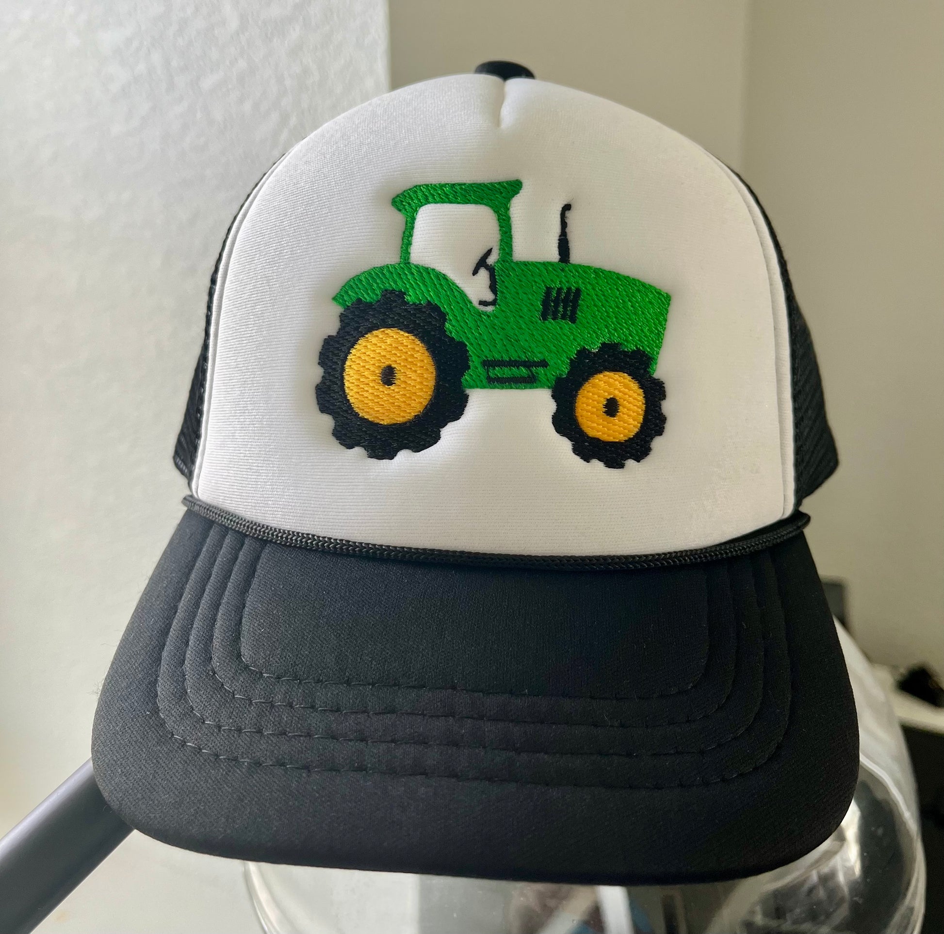 Baby & Toddler embroidered Tractor Trucker Hat – Rope Style-fits ages 0-4