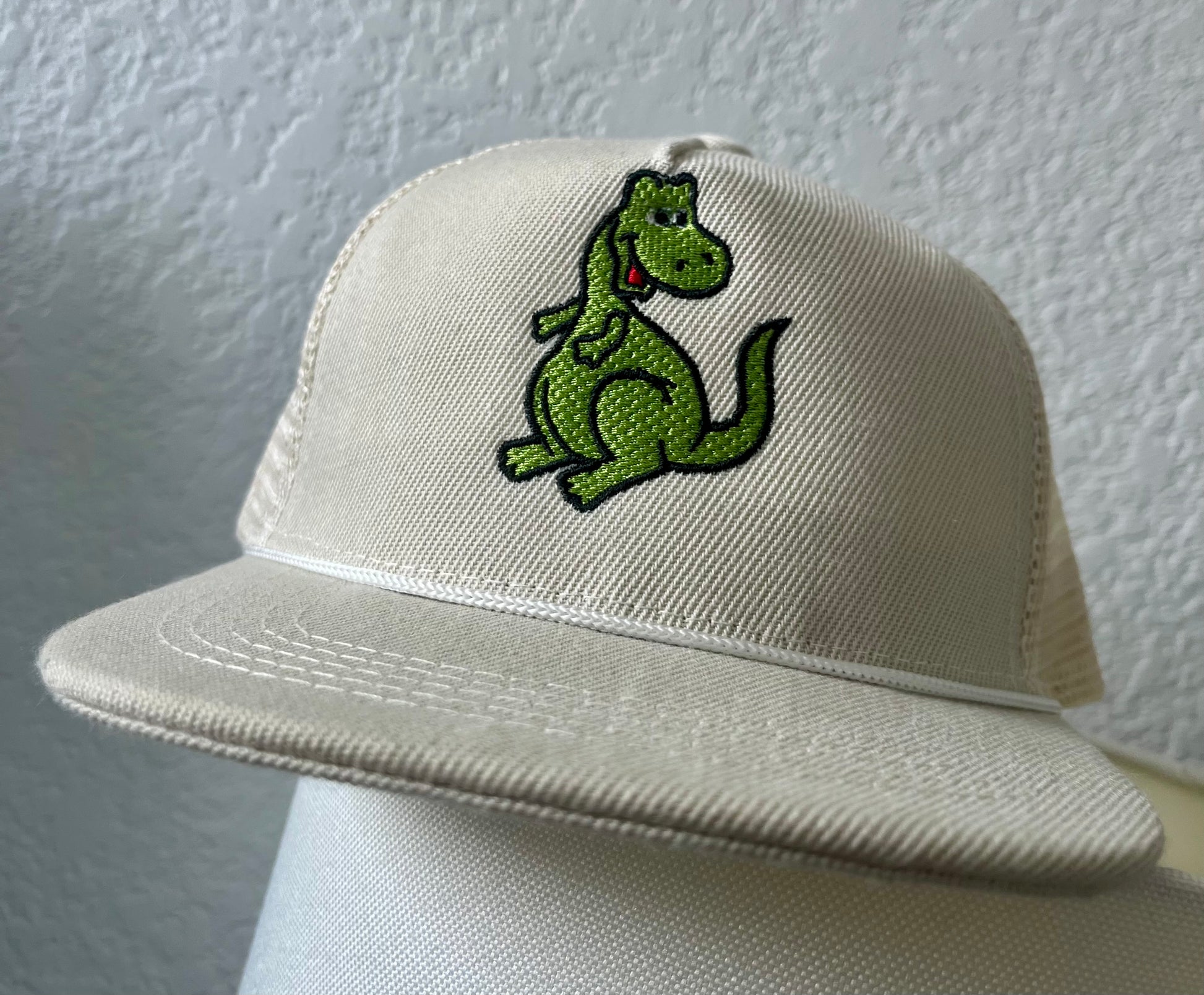 Baby/Toddler embroidered Dinosaur Trucker Rope Hat- fits ages 0-4