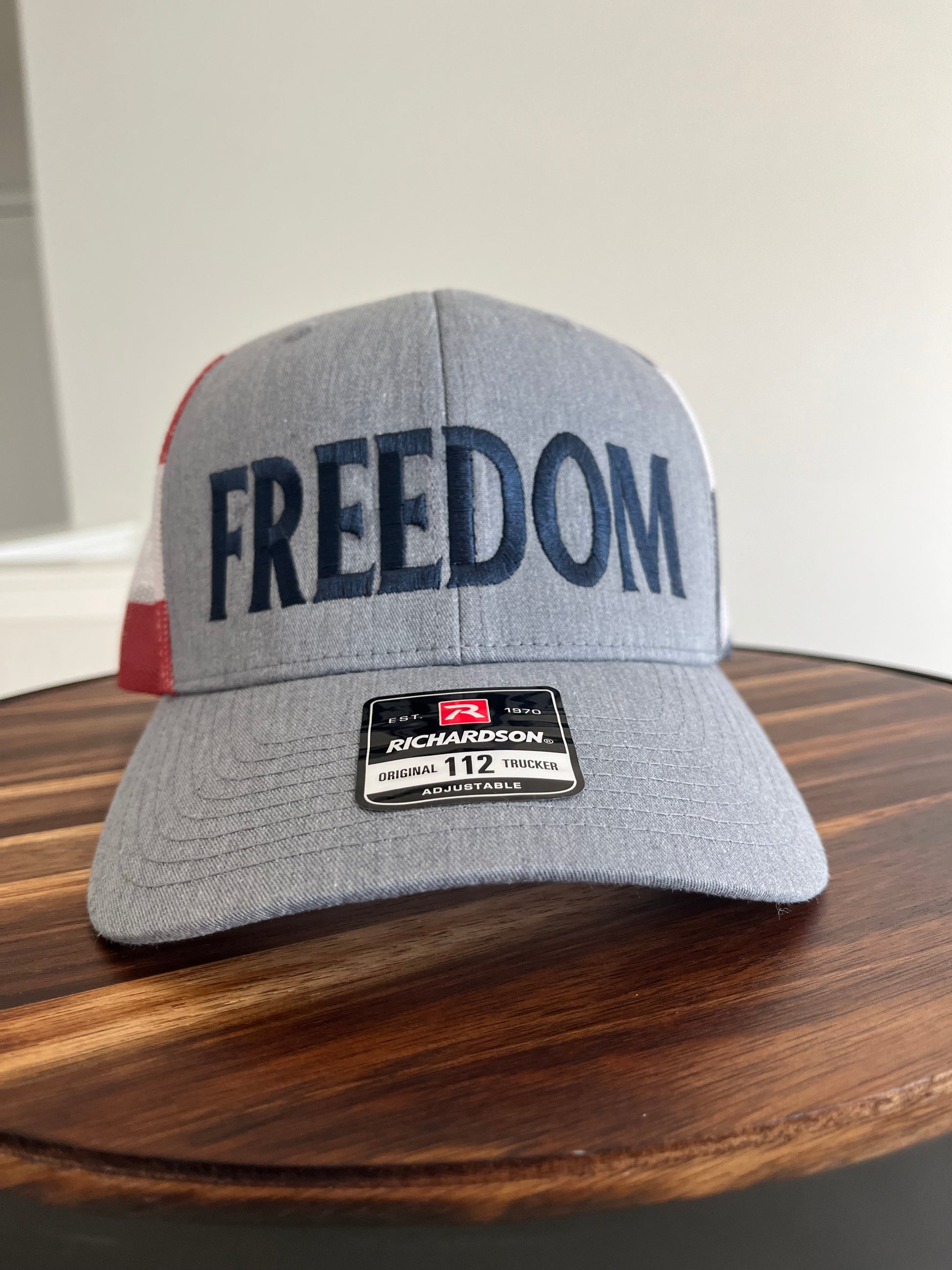 FREEDOM embroidered USA Richardson Trucker Hat