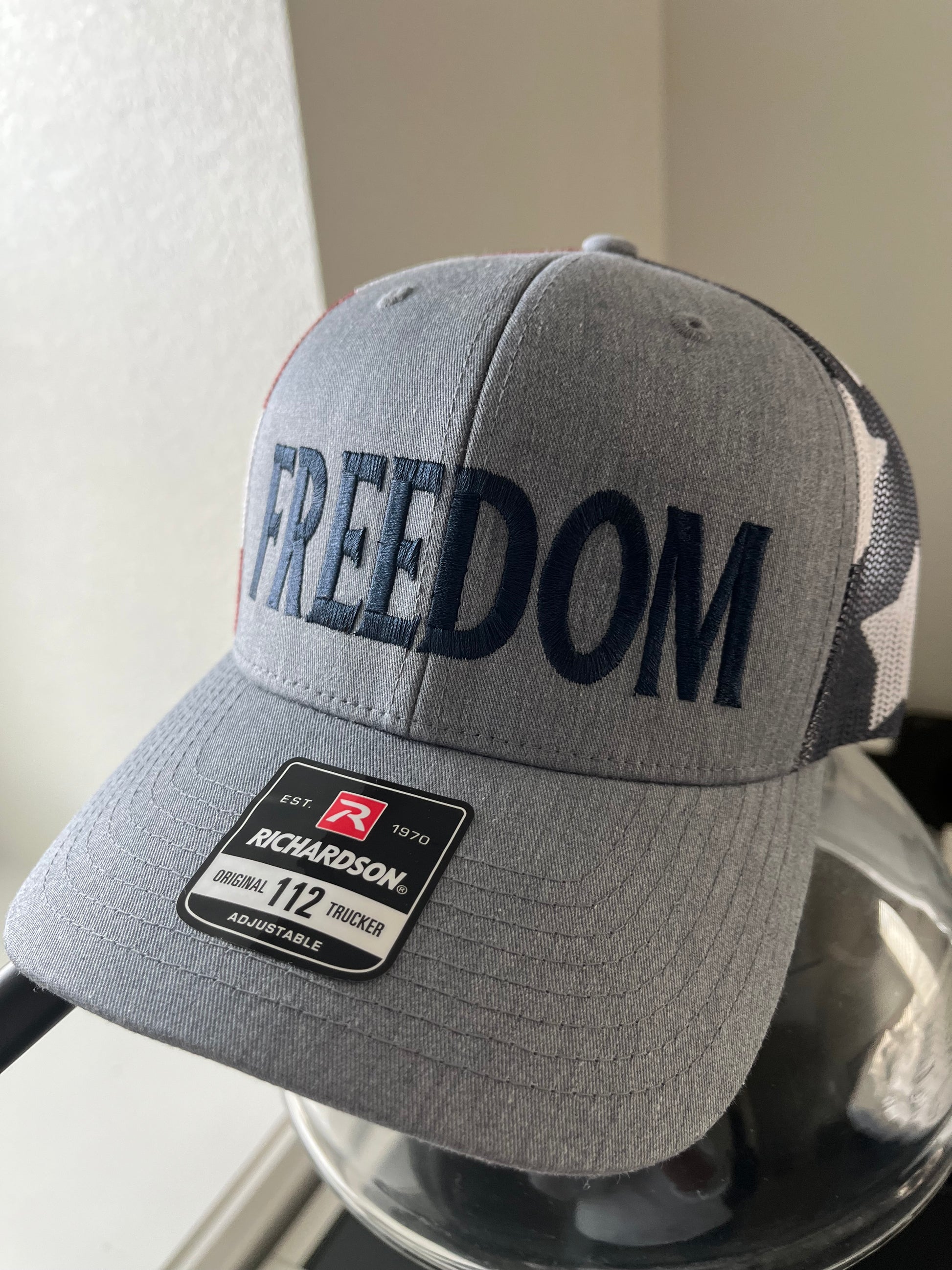 FREEDOM embroidered USA Richardson Trucker Hat