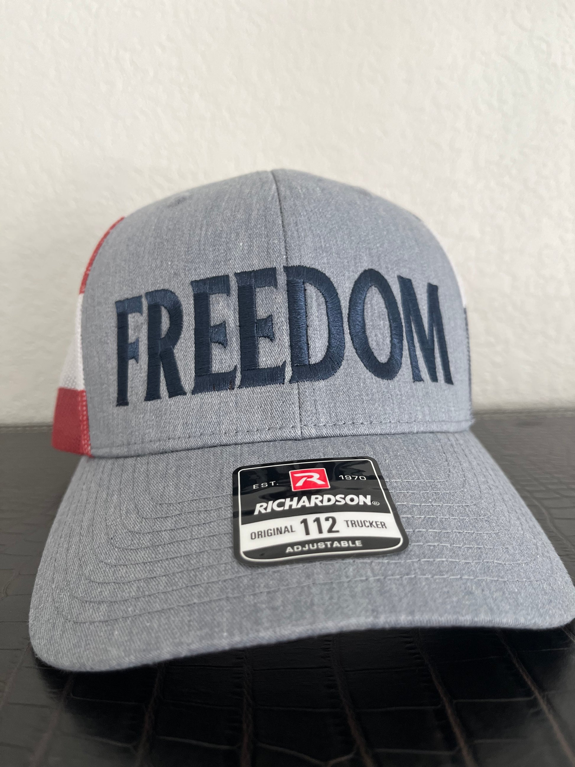 FREEDOM embroidered USA Richardson Trucker Hat