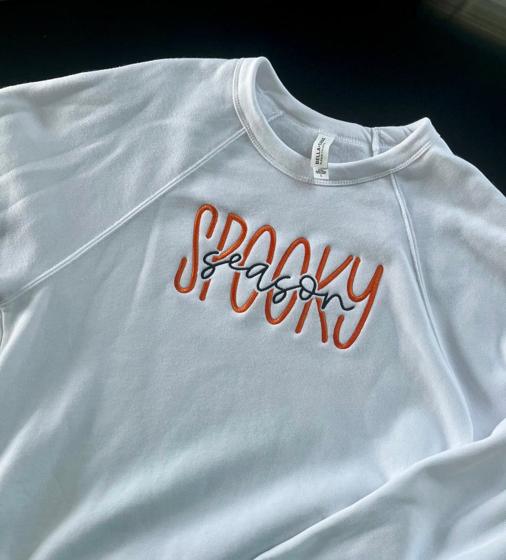 SPOOKY Season Halloween embroidered Bella + Canvas Crewneck sweatshirt