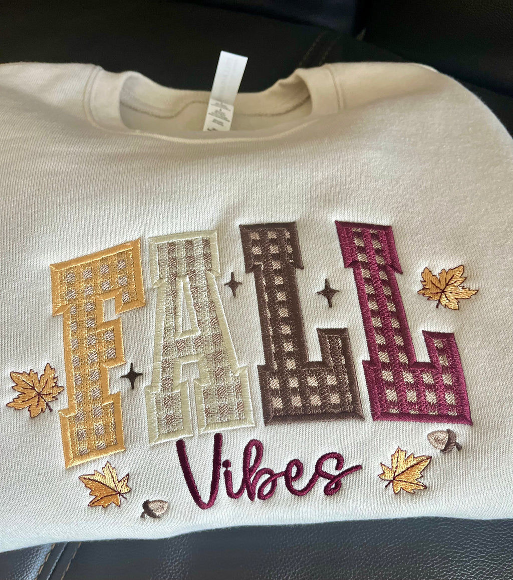 Fall Vibes Embroidered Crewneck – Cozy, Luxe, and Made to Last