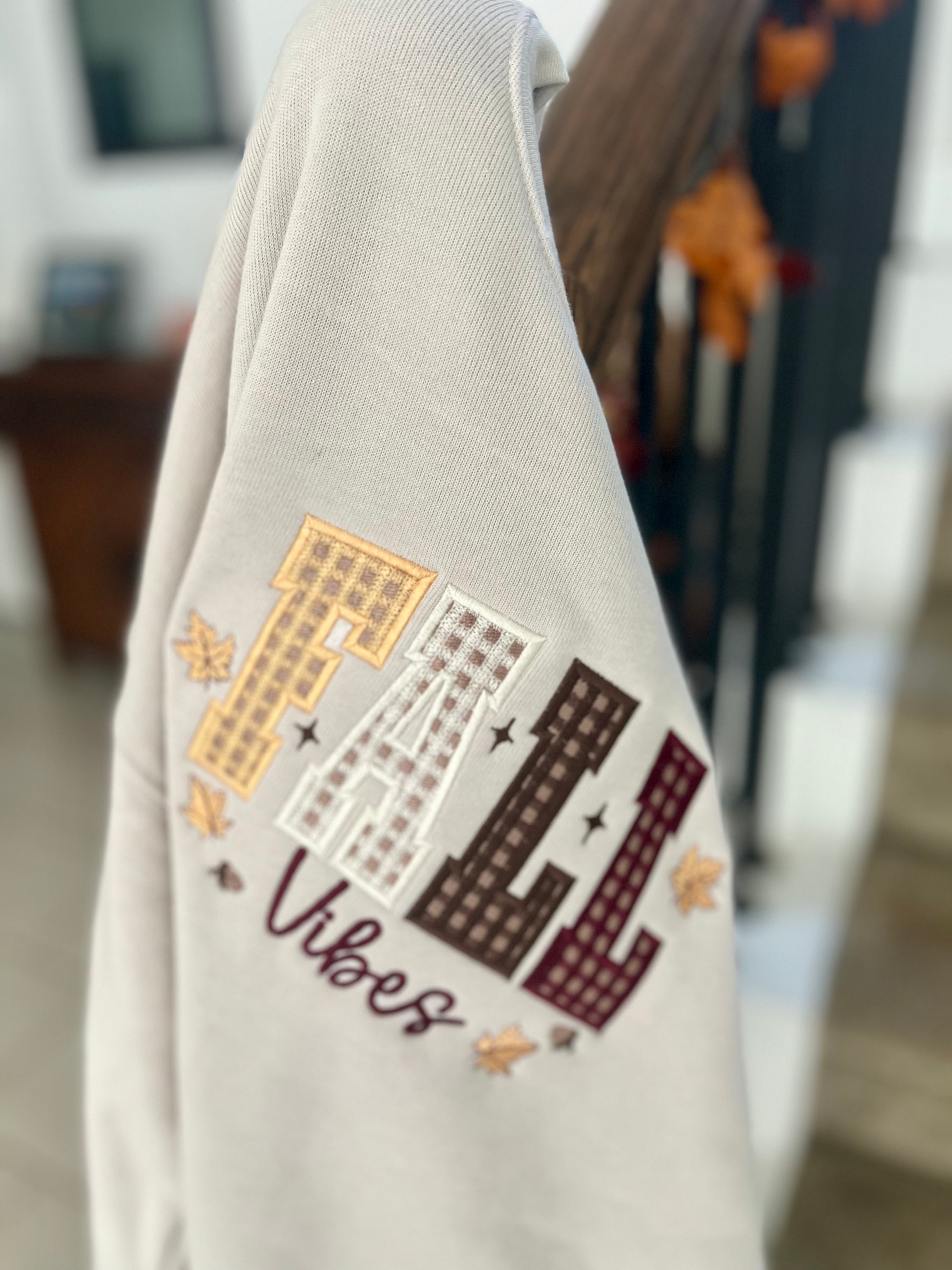 Fall Vibes Embroidered Crewneck – Cozy, Luxe, and Made to Last