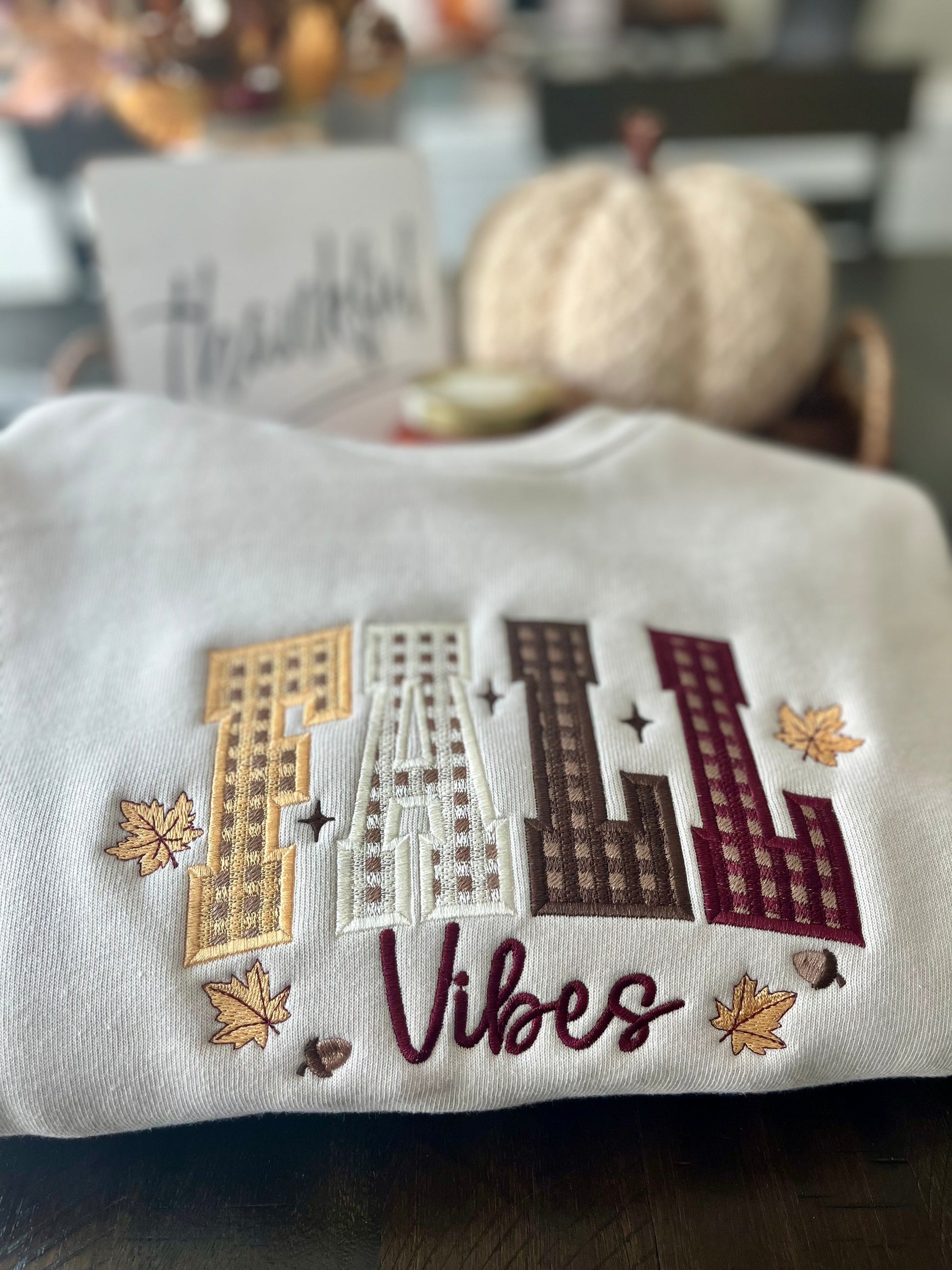 Fall Vibes Embroidered Crewneck – Cozy, Luxe, and Made to Last