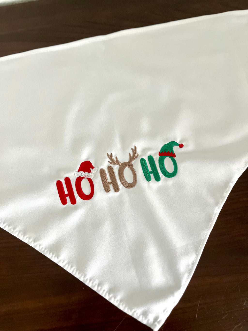 Ho Ho Ho Christmas embroidered Doggie Bandana