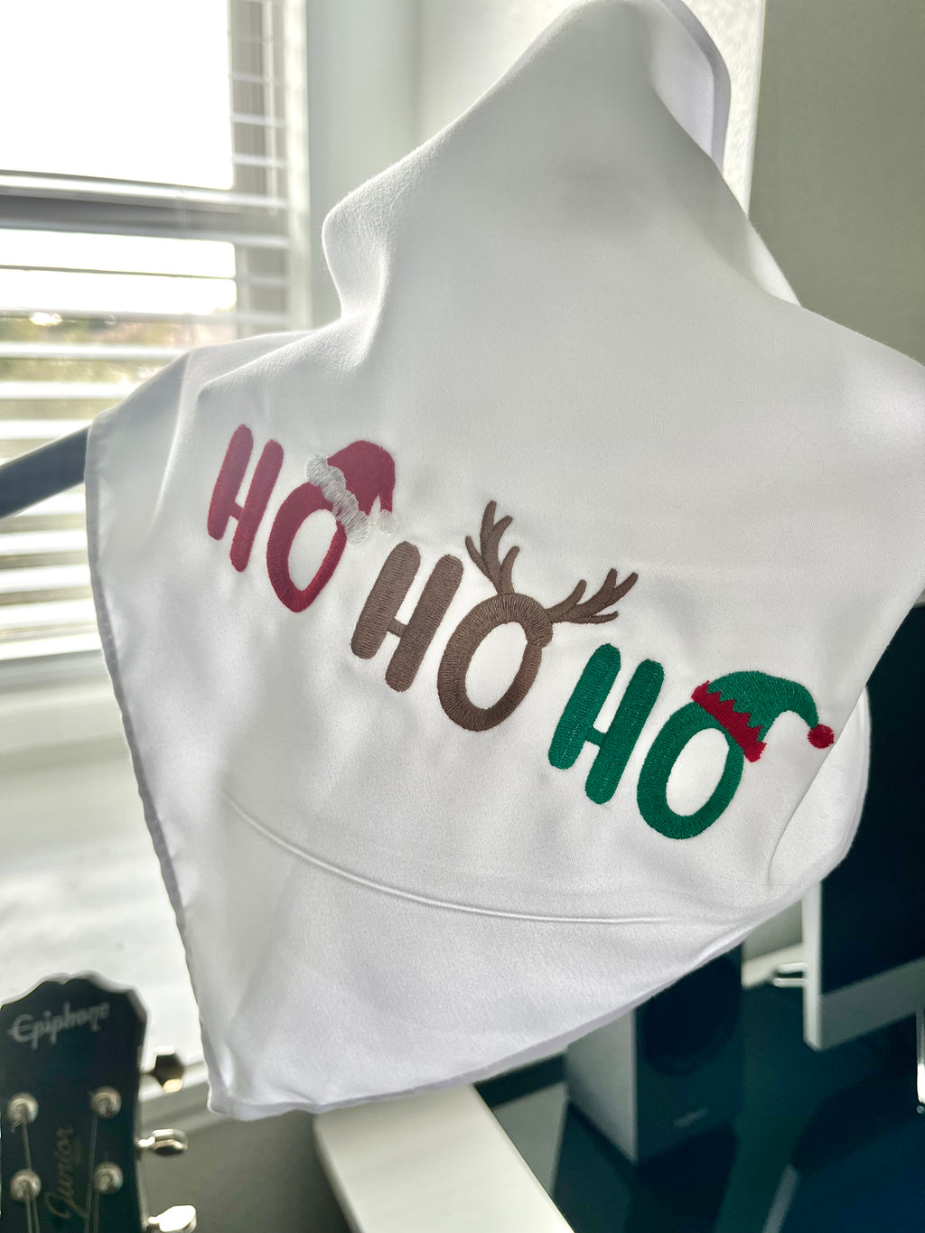 Ho Ho Ho Christmas embroidered Doggie Bandana