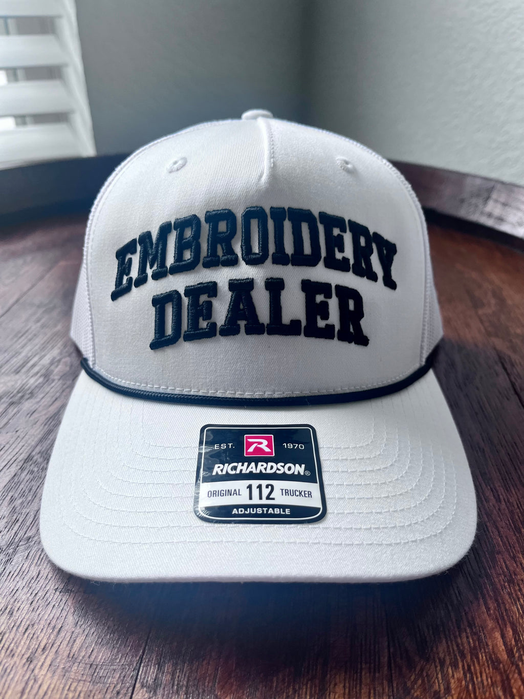 Embroidery Dealer 3D Puff embroidered Richardson 112 Rope Trucker Hat