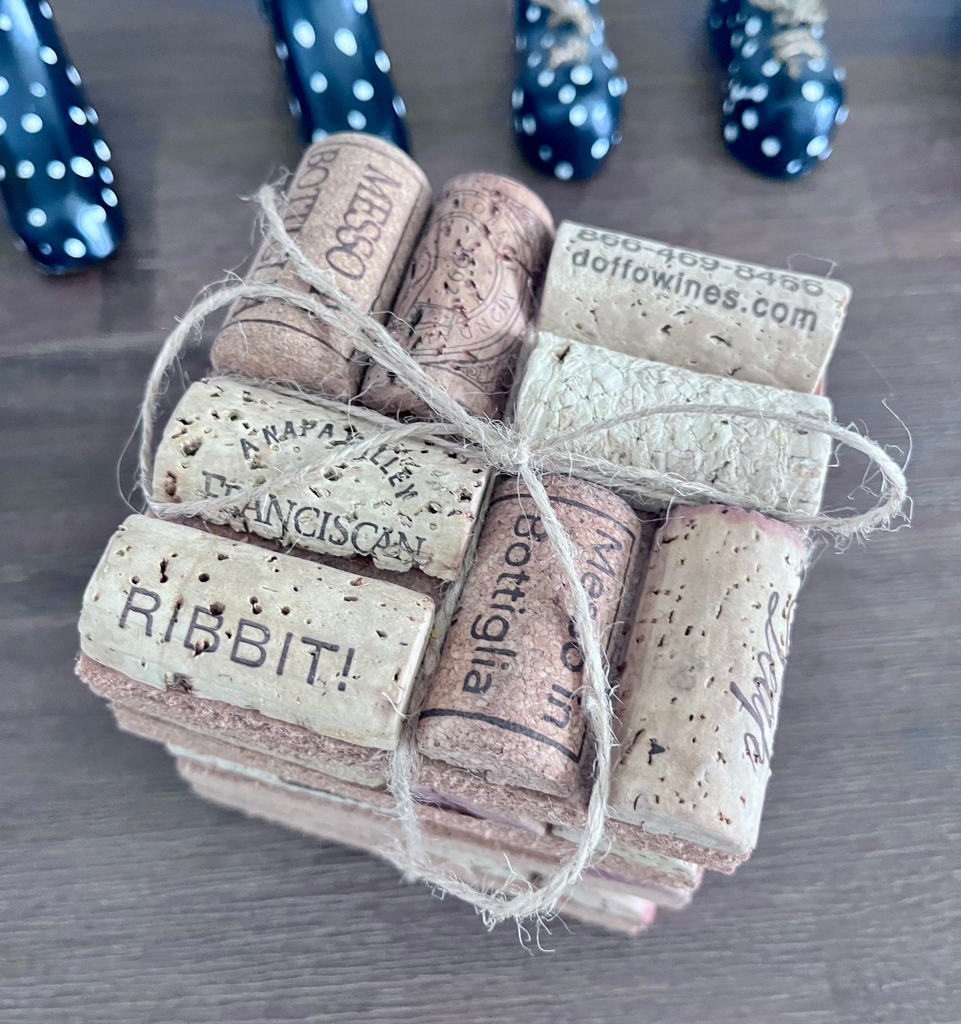 Wine Cork Coasters Recycled Handmade- set of 4