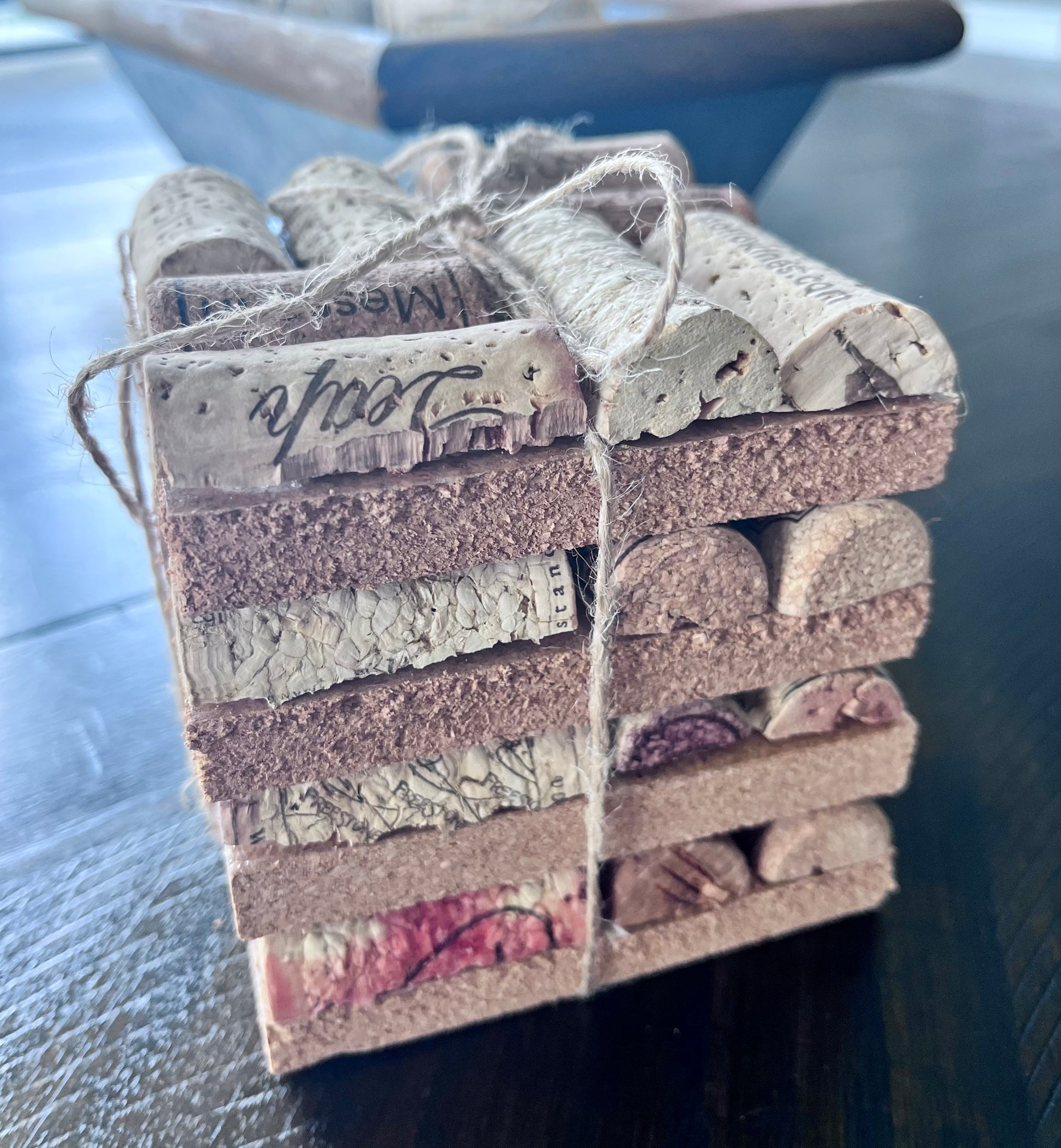 Wine Cork Coasters Recycled Handmade- set of 4