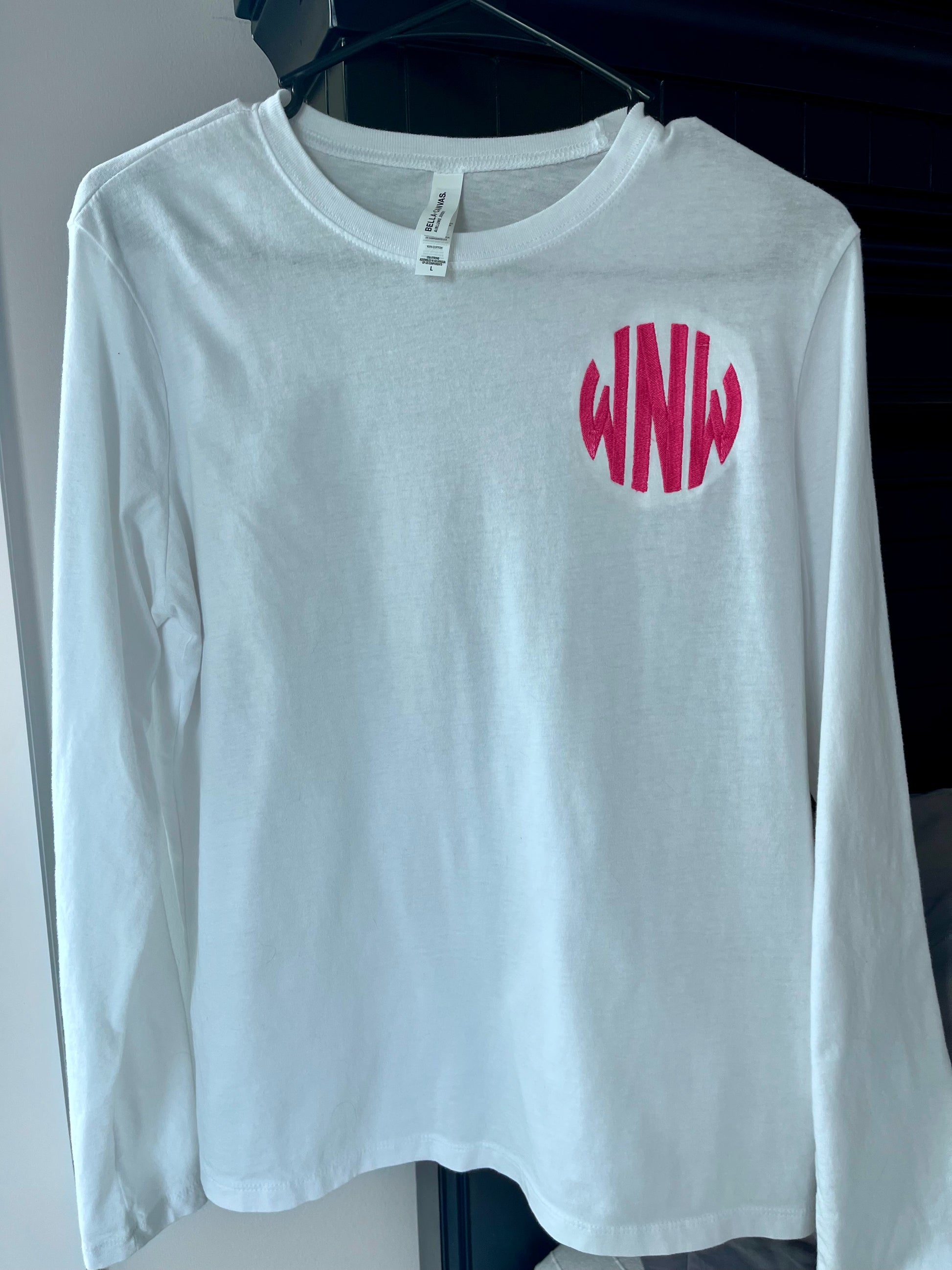 Personalized Embroidered monogrammed T shirts for woman or girls Bella + Canvas Tshirt