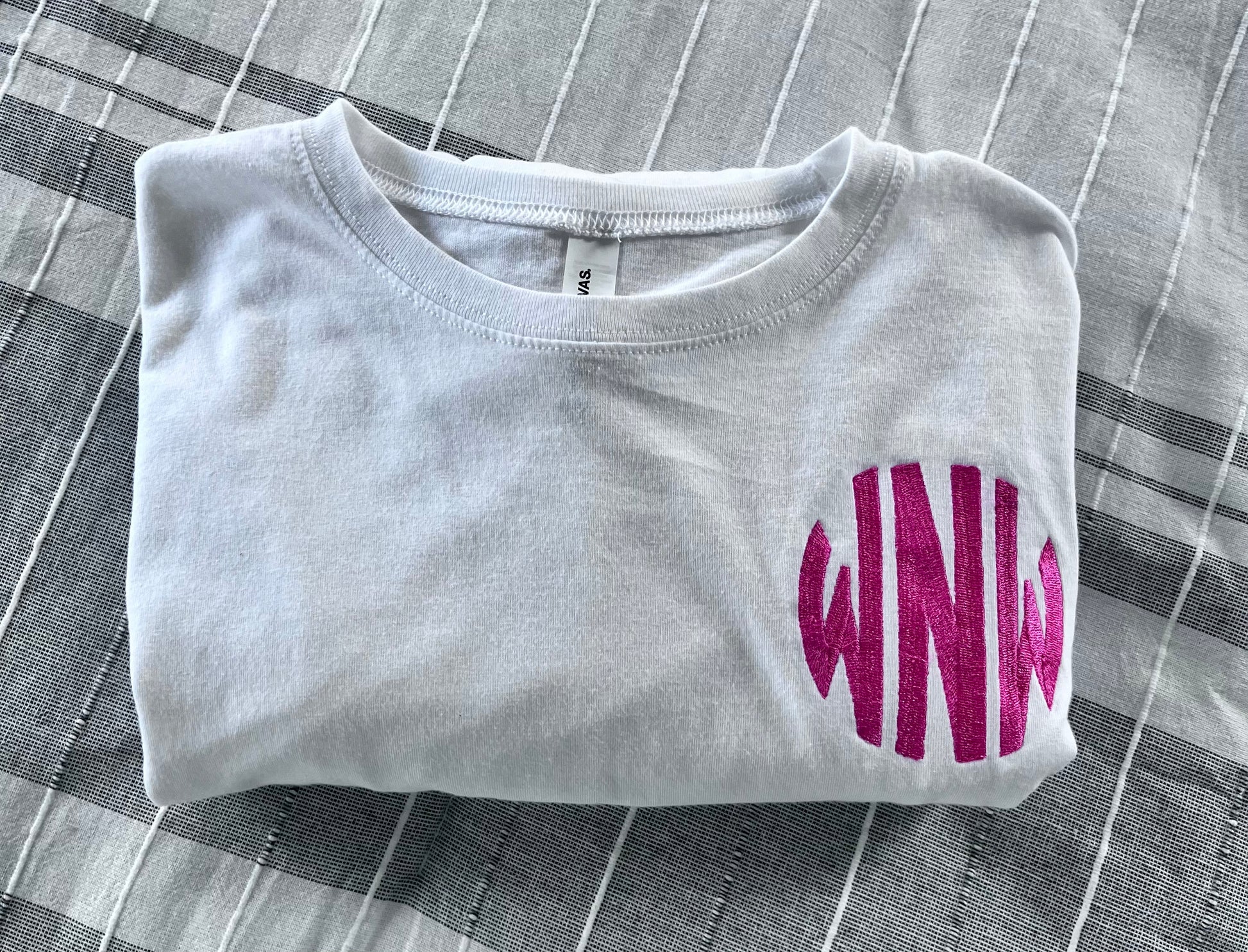 Personalized Embroidered monogrammed T shirts for woman or girls Bella + Canvas Tshirt