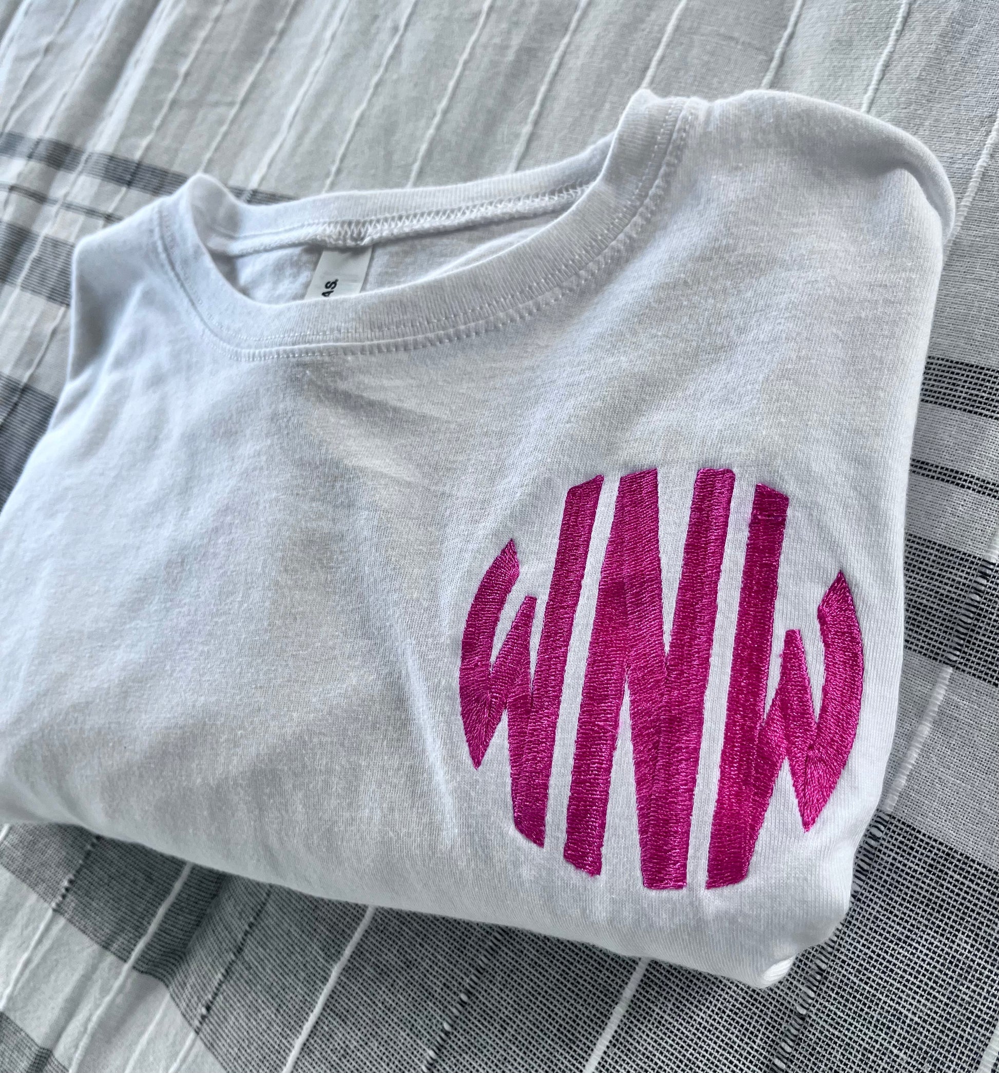 Personalized Embroidered monogrammed T shirts for woman or girls Bella + Canvas Tshirt