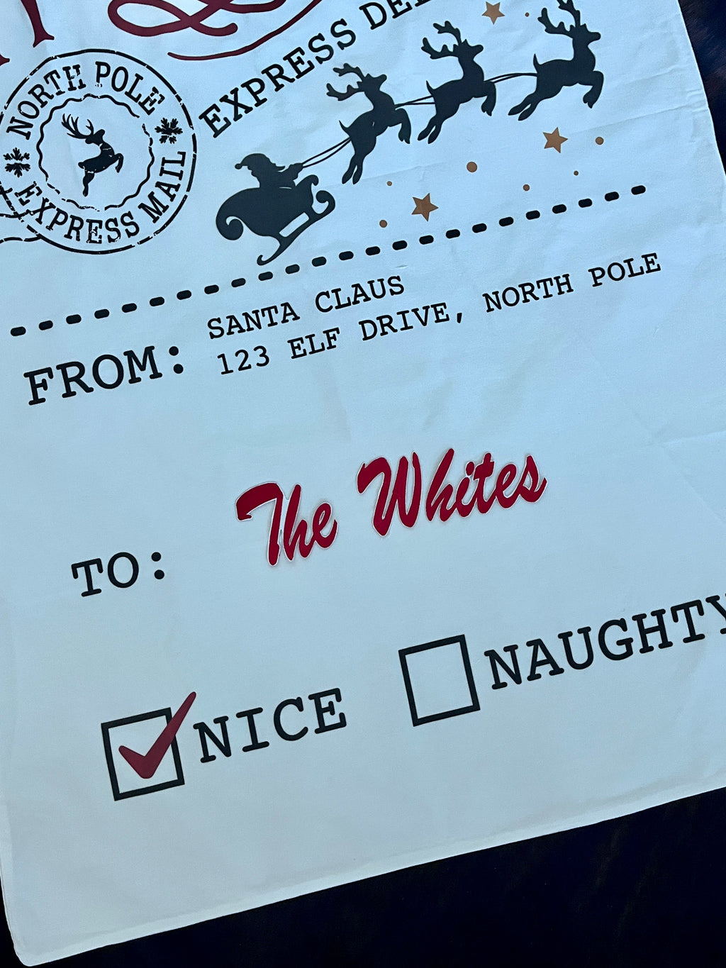 Jumbo Christmas Gift Bag – Personalized Embroidered Santa Sack