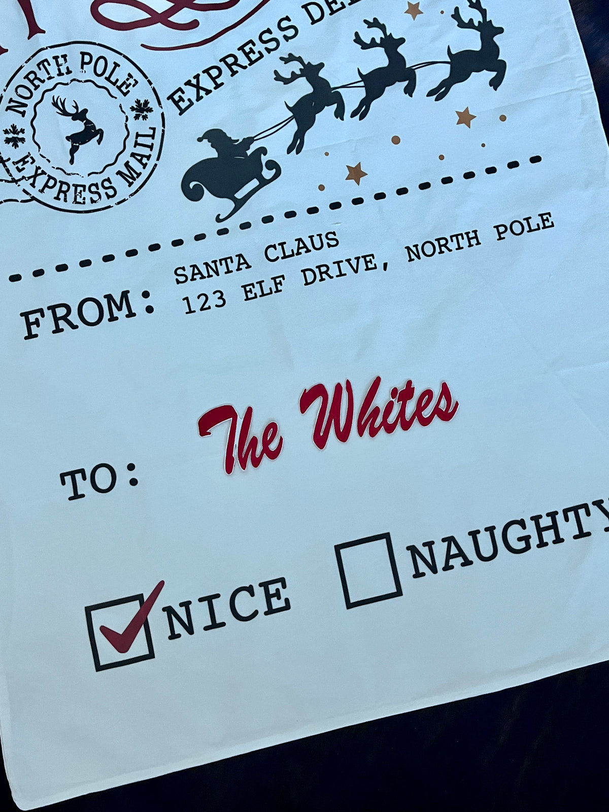 Jumbo Christmas Gift Bag – Personalized Embroidered Santa Sack