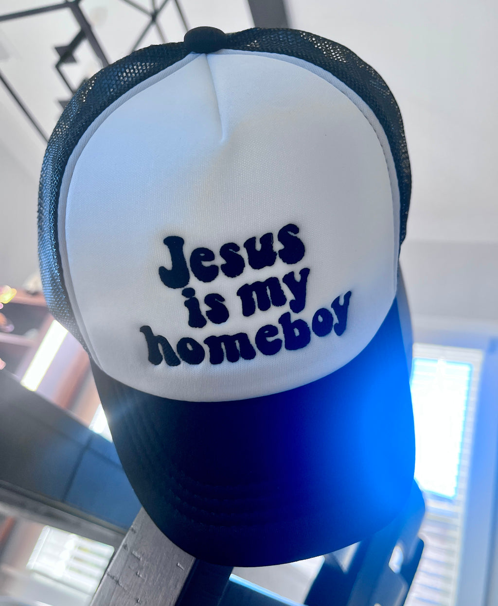 Jesus Is My Homeboy Embroidered Kids Trucker Hat | Ages 5+