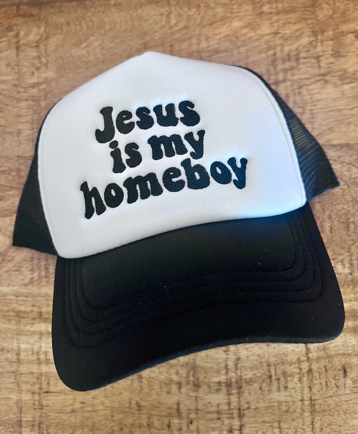 Jesus Is My Homeboy Embroidered Kids Trucker Hat | Ages 5+